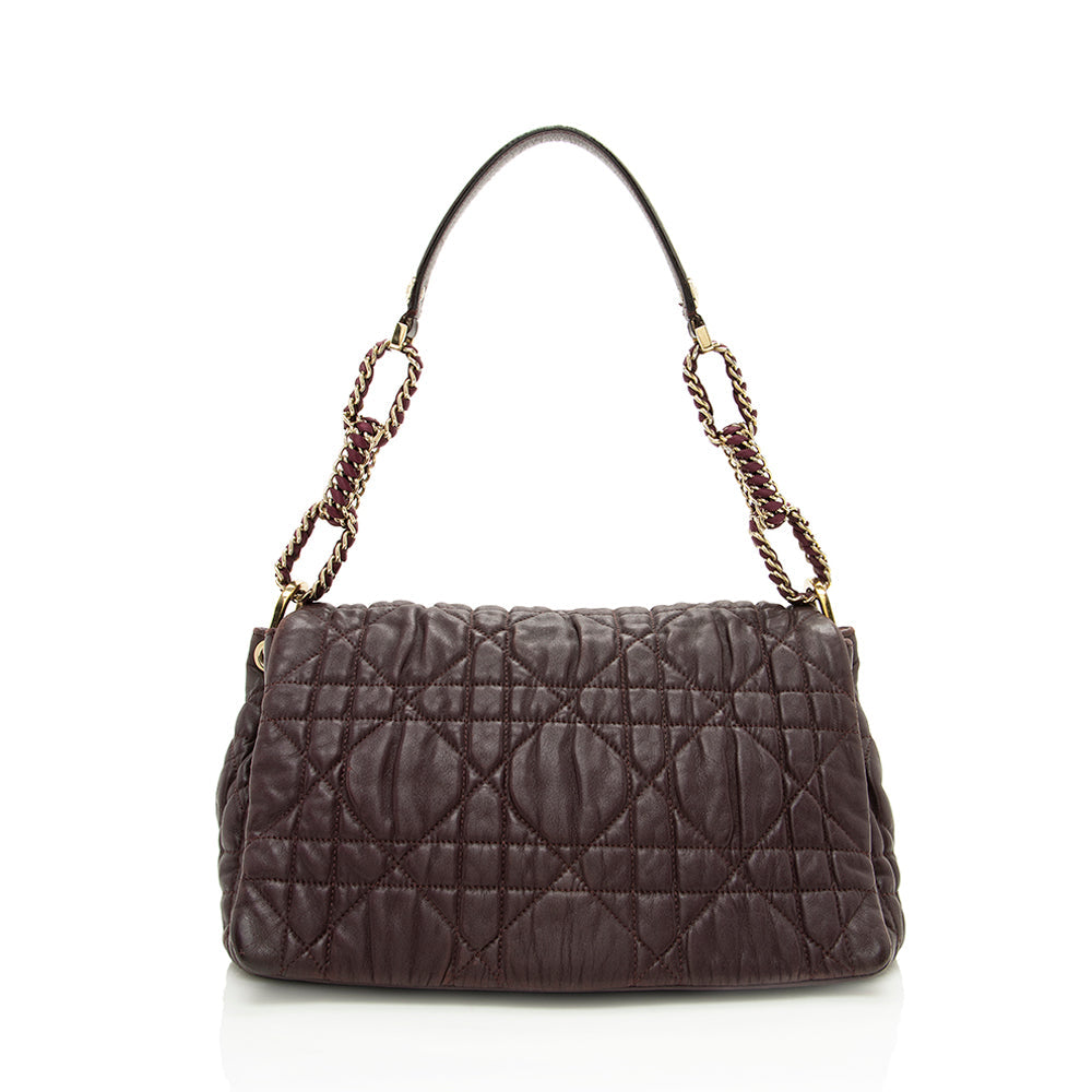 Luxury DiorLambskin Large Flap Shoulder Bag (SHF-17526)