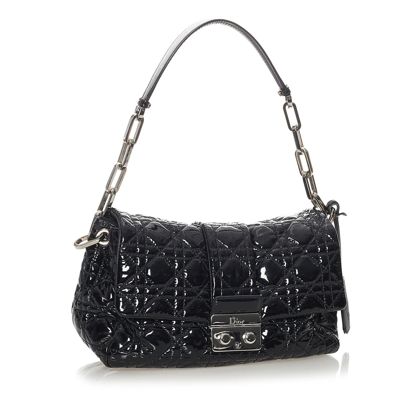 Luxury DiorCannage New Lock Patent Leather Flap Bag (SHG-28168)