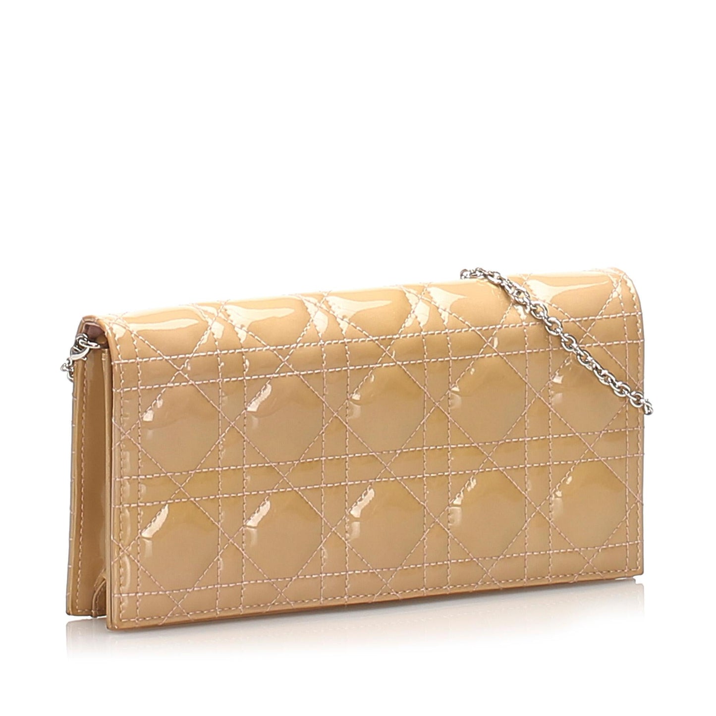 Luxury DiorCannage Patent Leather Wallet on Chain (SHG-13774)