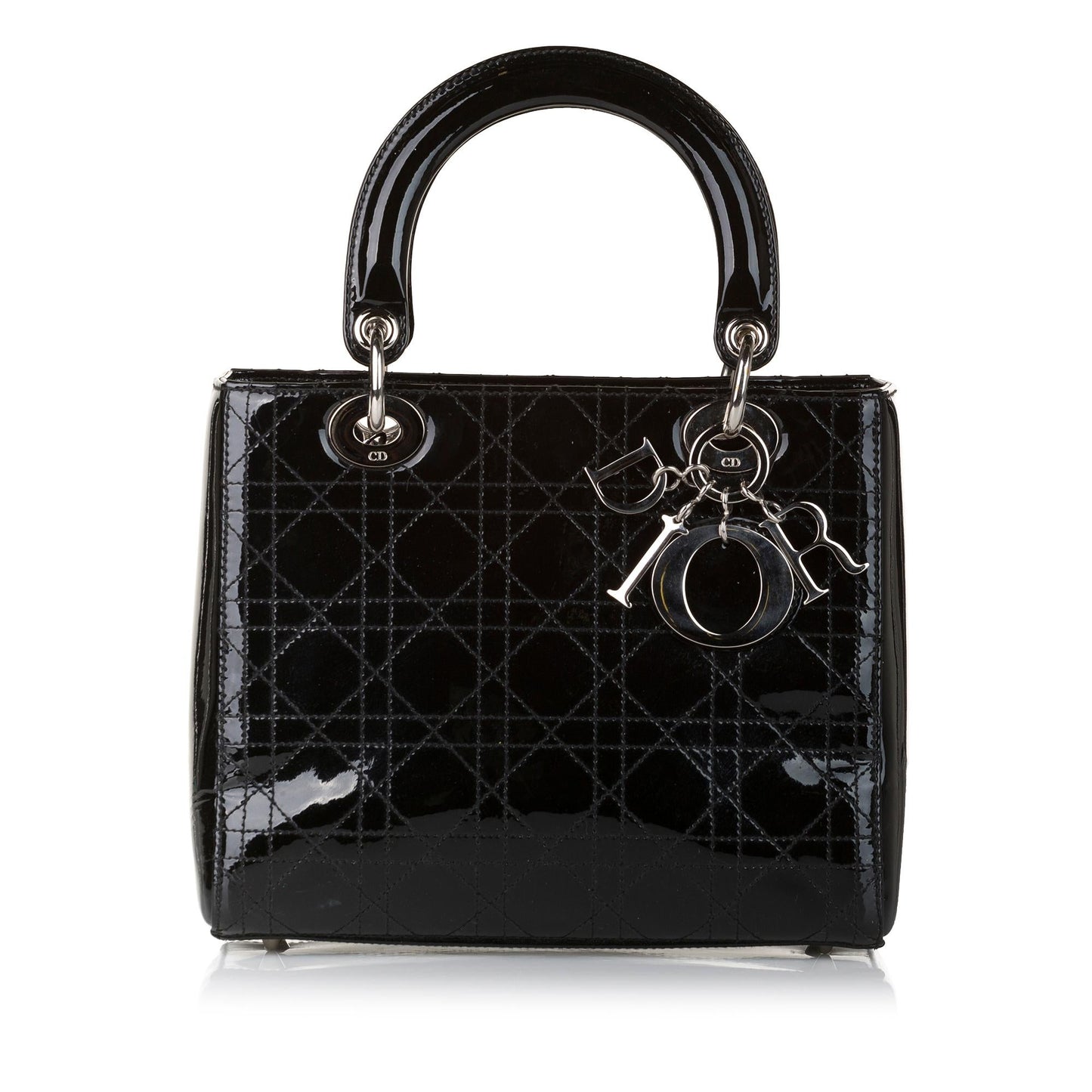 Luxury DiorCannage Stitch Lady Luxury DiorPatent Leather Handbag (SHG-a9Bh5T)
