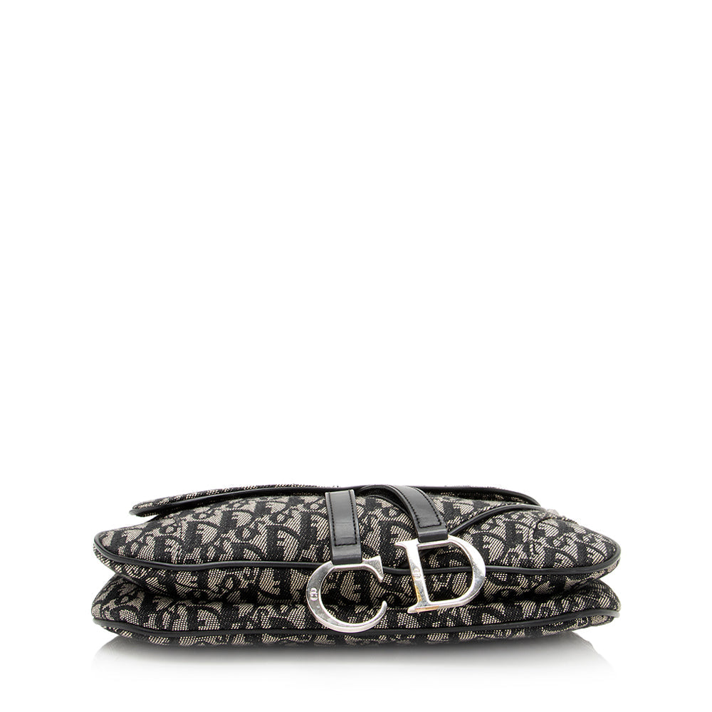 Luxury DiorCanvas Logo Double Saddle Shoulder Bag (SHF-21000)