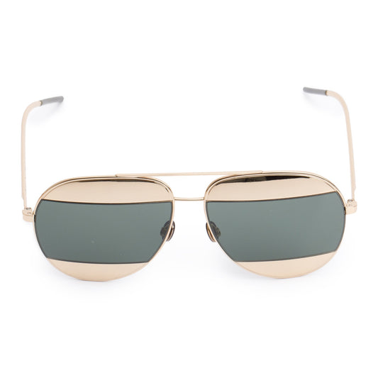 Dior Gold-Tone Metal Frame DiorSplit 1 Aviator Sunglasses
