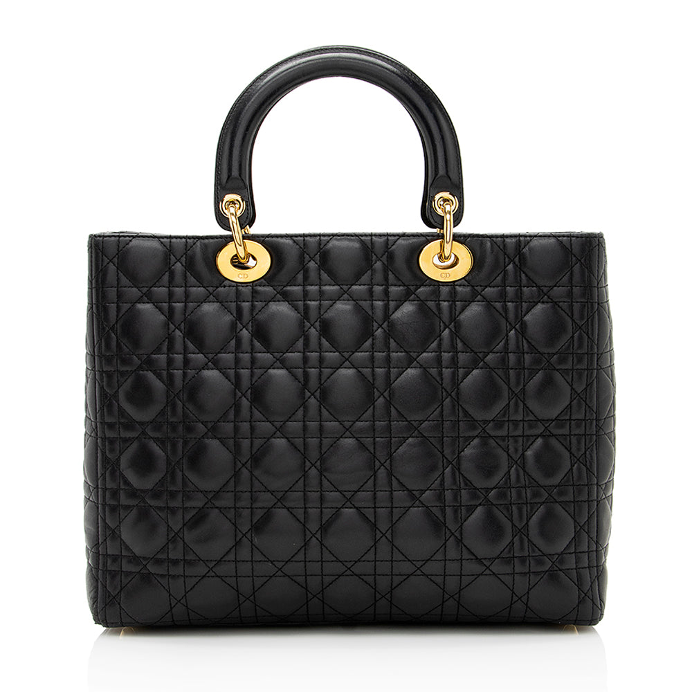 Luxury DiorLambskin Lady Luxury DiorLarge Tote (SHF-20974)