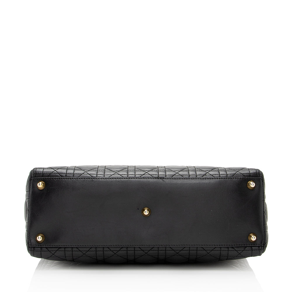 Luxury DiorLambskin Lady Luxury DiorLarge Tote (SHF-20974)