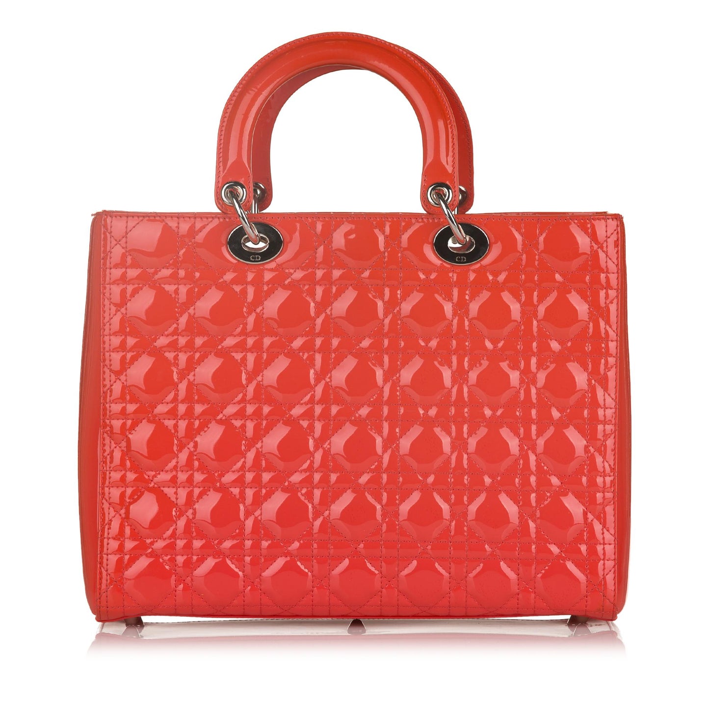 Luxury DiorLarge Cannage Lady Luxury DiorPatent Leather Handbag (SHG-32616)