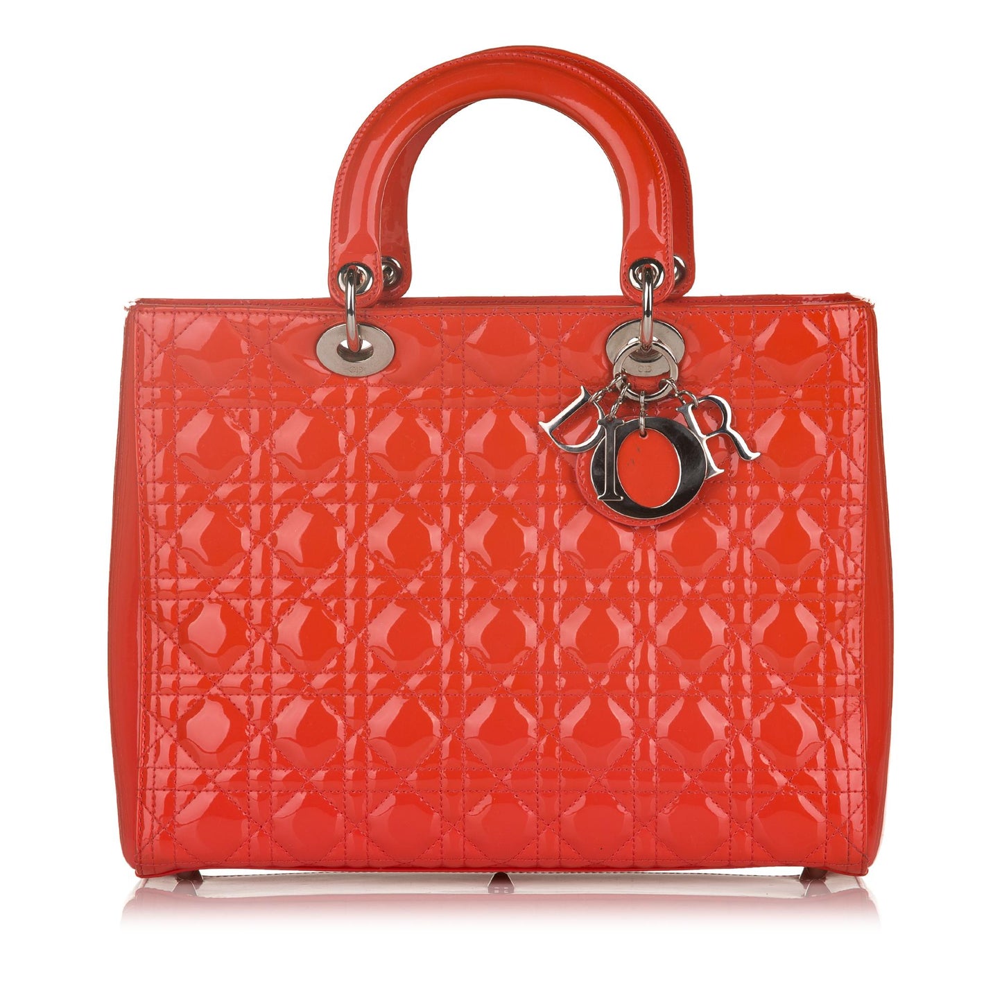 Luxury DiorLarge Cannage Lady Luxury DiorPatent Leather Handbag (SHG-32616)