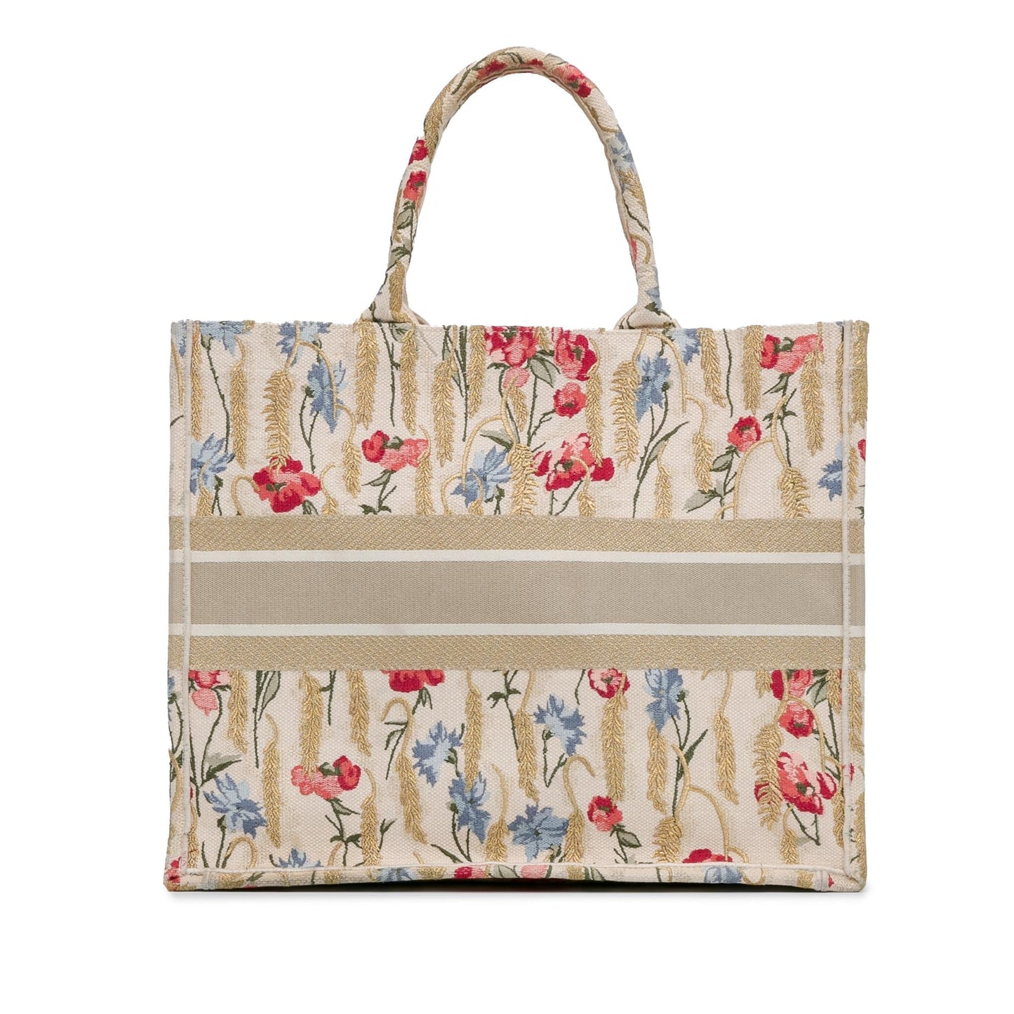 Luxury DiorLarge Embroidered Hibiscus Book Tote (SHG-jZD0DI)