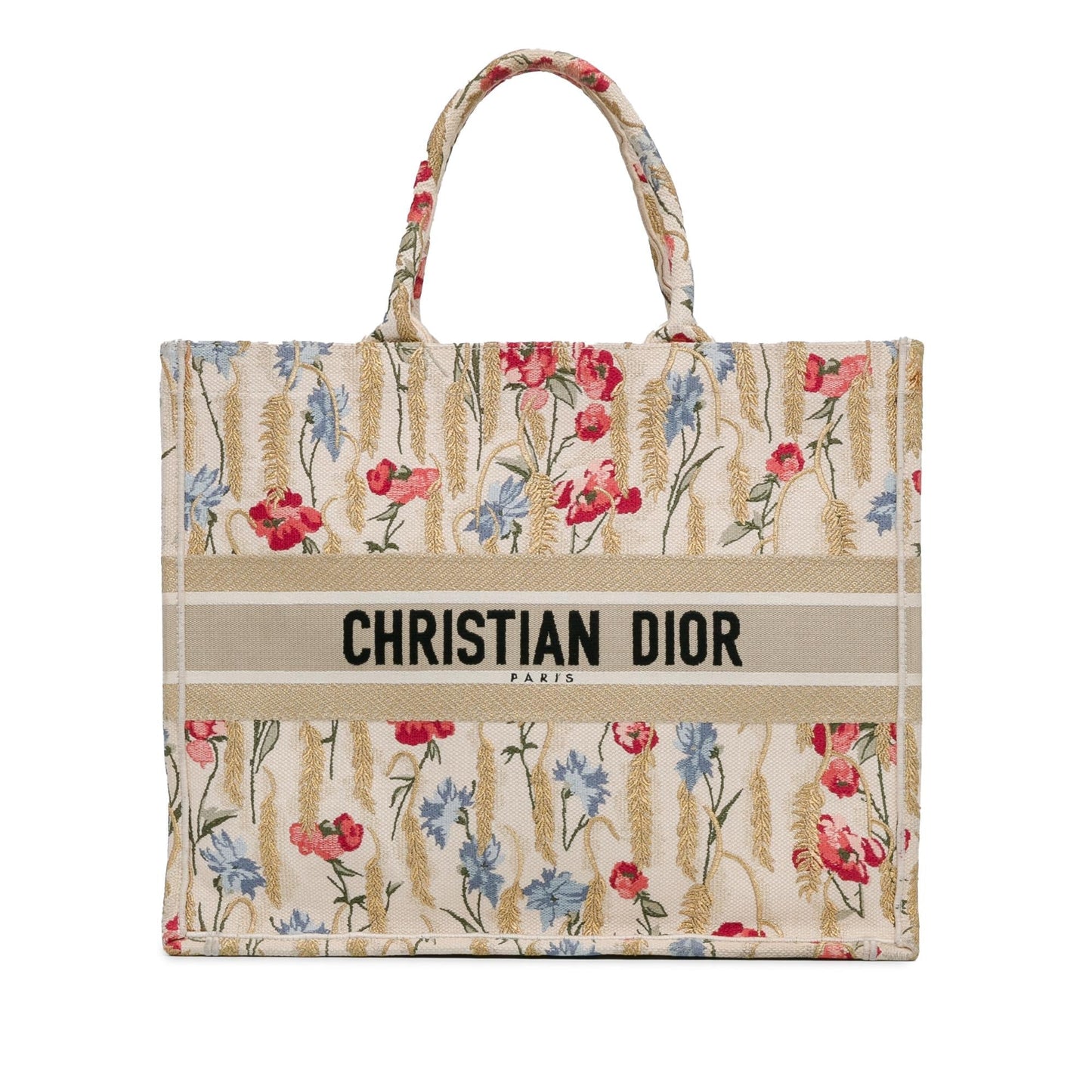 Luxury DiorLarge Embroidered Hibiscus Book Tote (SHG-jZD0DI)