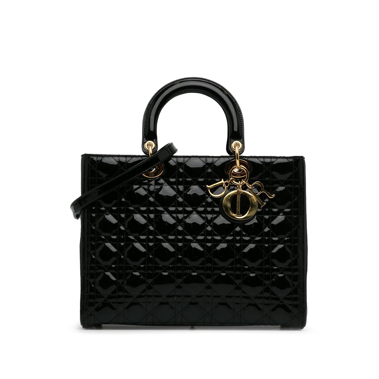 Luxury DiorLarge Patent Cannage Lady Luxury Dior(SHG-WCWHTr)