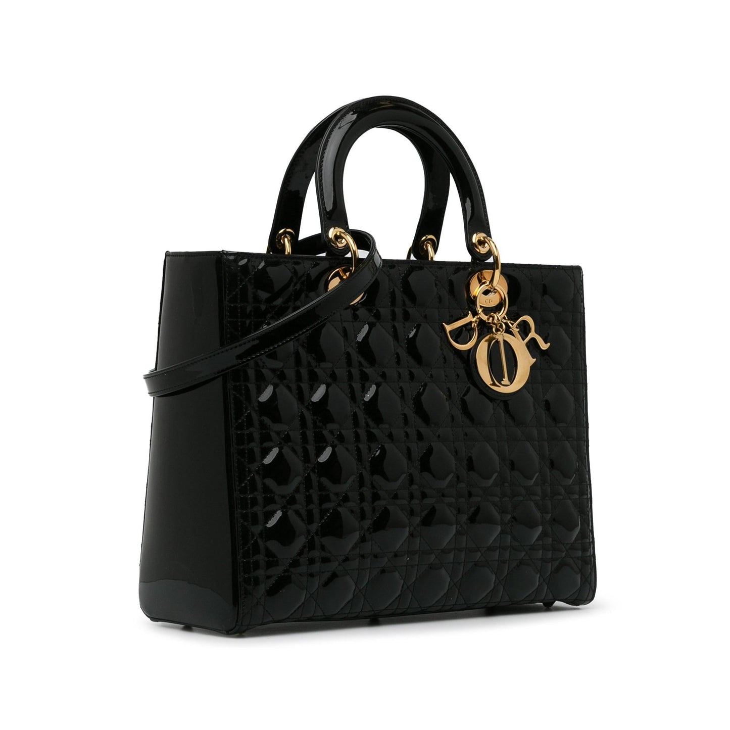 Luxury DiorLarge Patent Cannage Lady Luxury Dior(SHG-WCWHTr)