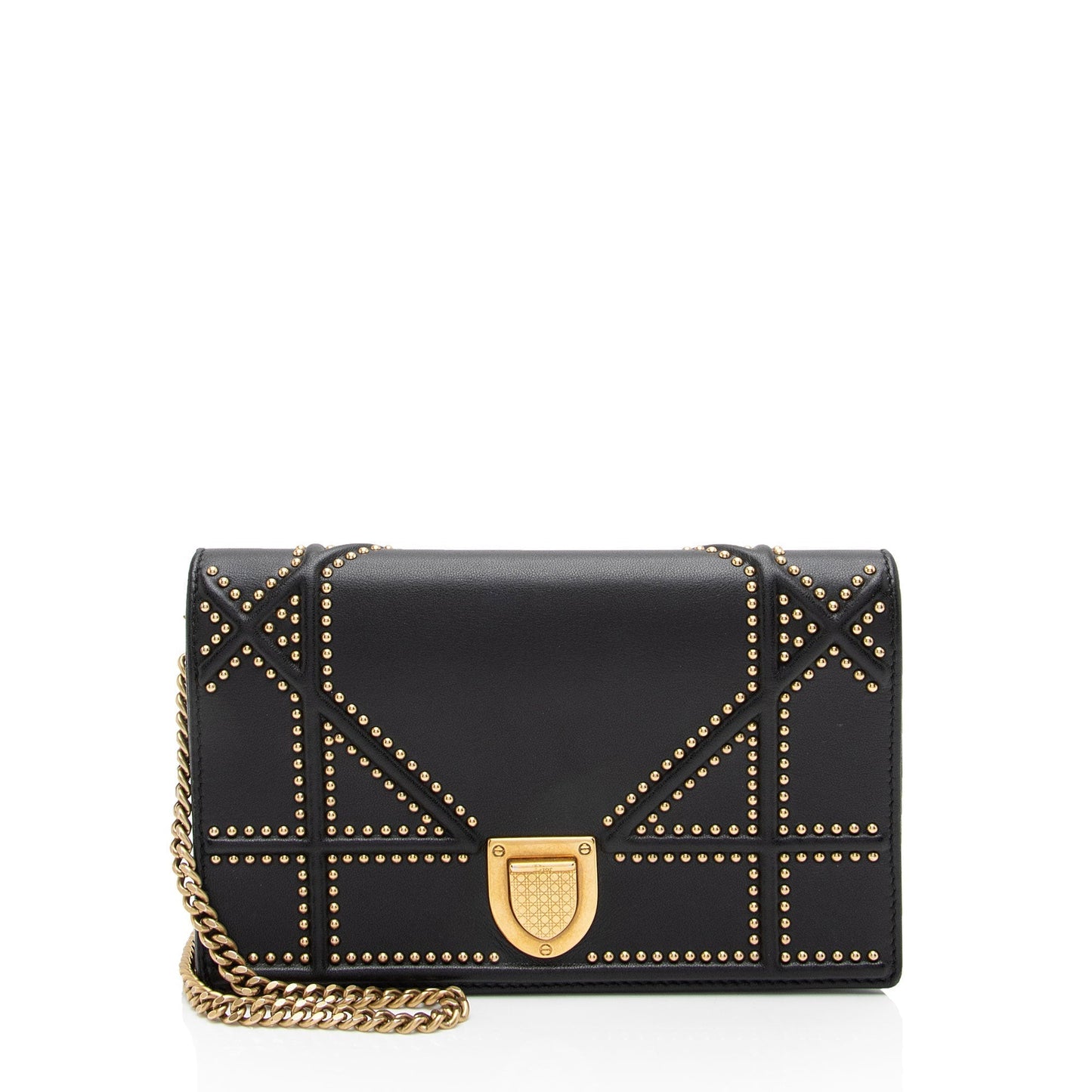 Luxury DiorCalfskin Studded Diorama Wallet on Chain Bag (SHF-c4jLp0)