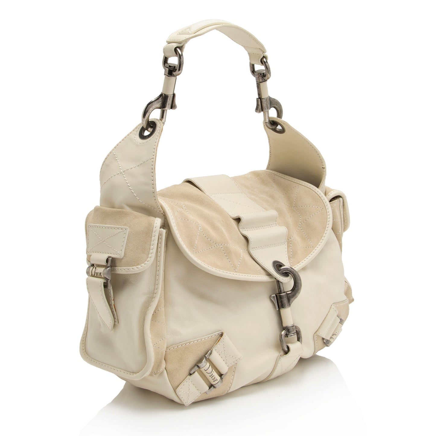 Luxury DiorLeather Suede Rebelle Shoulder Bag (SHF-E75STn)