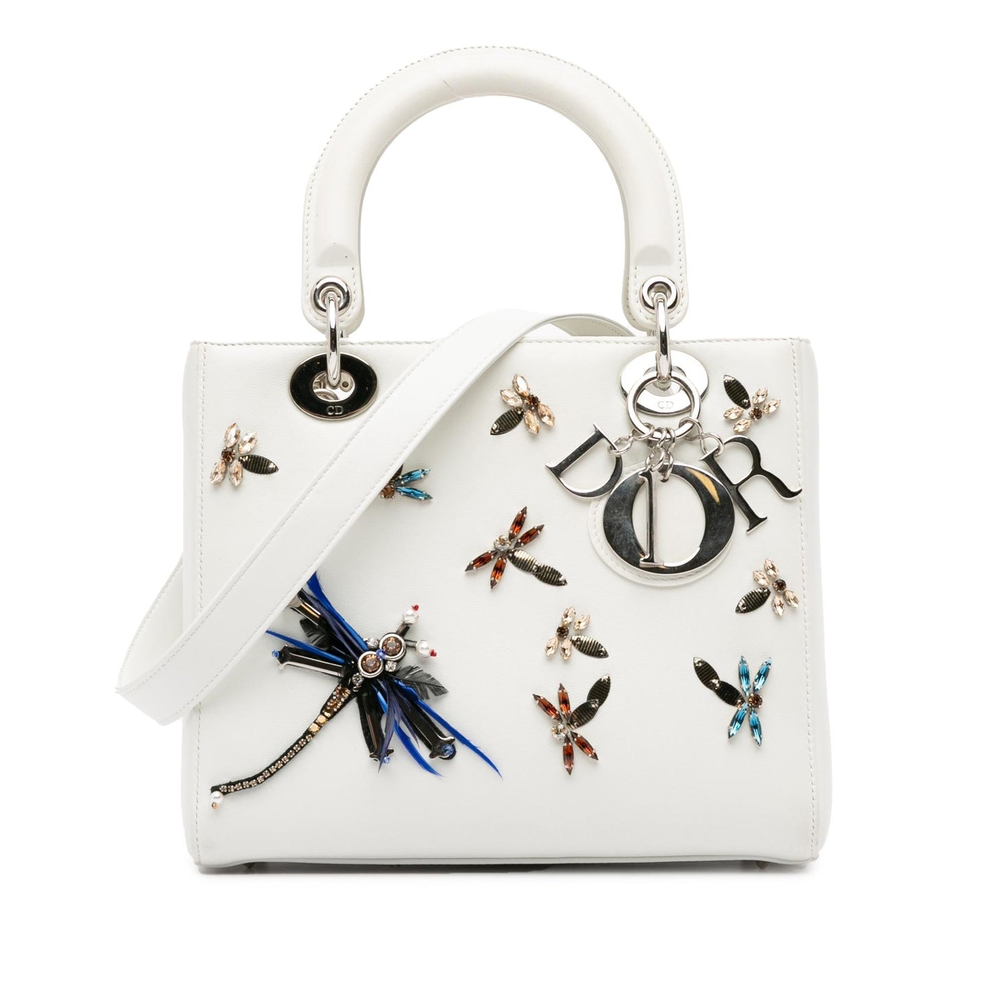 Luxury DiorMedium Calfskin Dragonfly Embellished Lady Luxury Dior(SHG-XVLoP4)