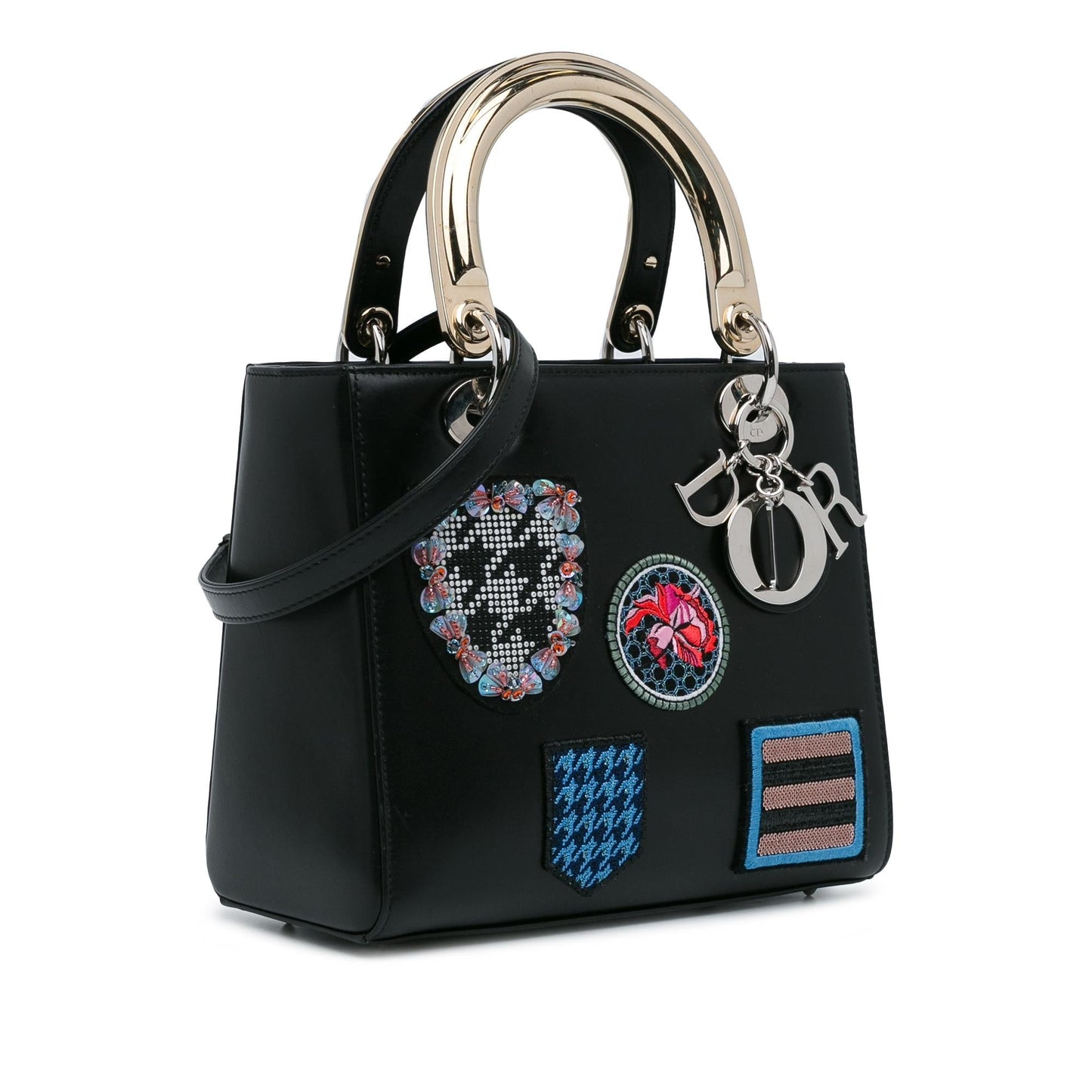 Luxury DiorMedium Calfskin Patch Embellished Lady Luxury Dior(SHG-ToARgO)