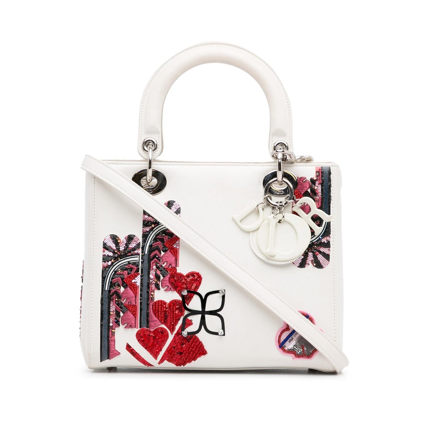 Luxury DiorMedium Calfskin Sequin Embellished Lady Luxury Dior(SHG-T5mrS0)