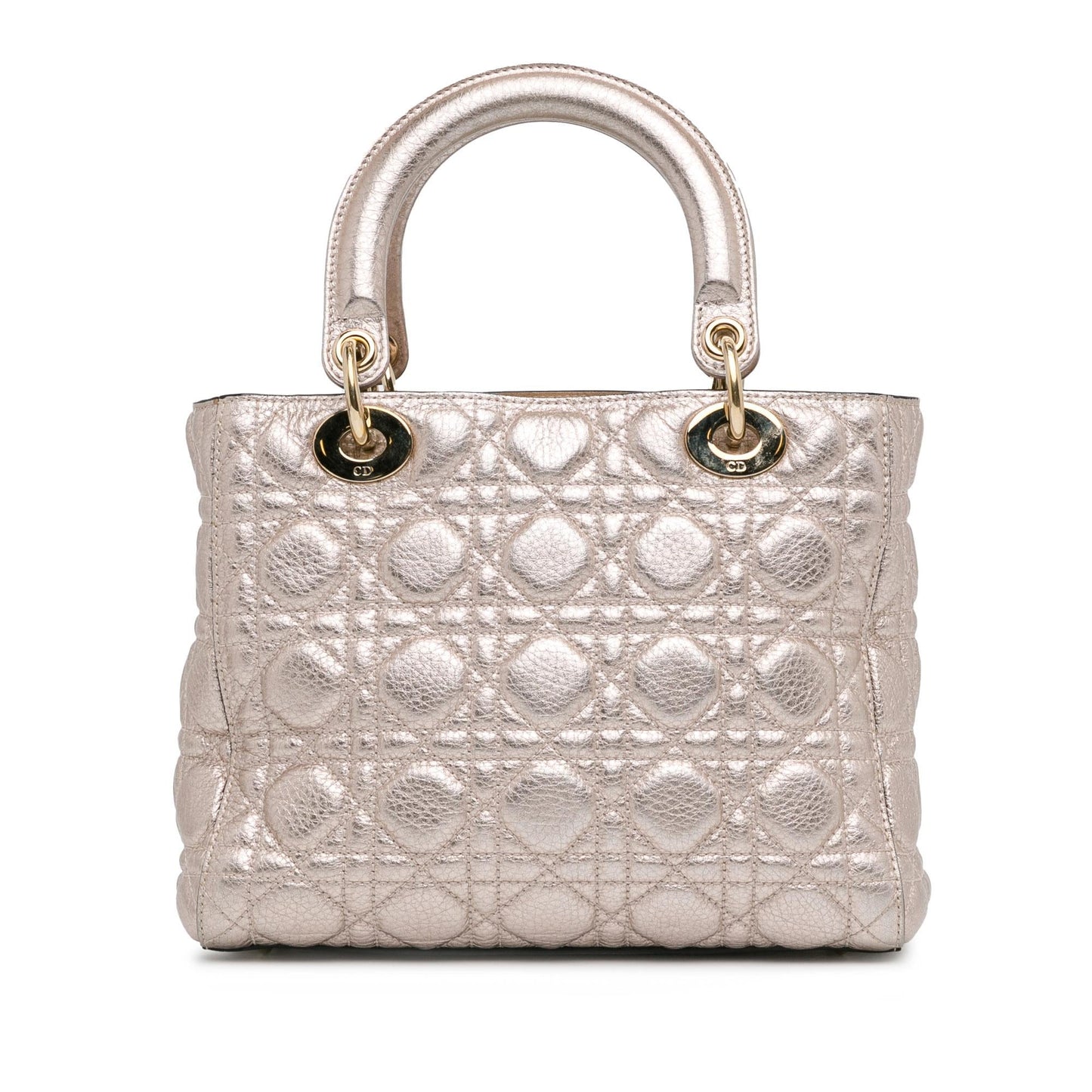 Luxury DiorMedium Metallic Calfskin Cannage Supple Lady Luxury Dior(SHG-fO005e)