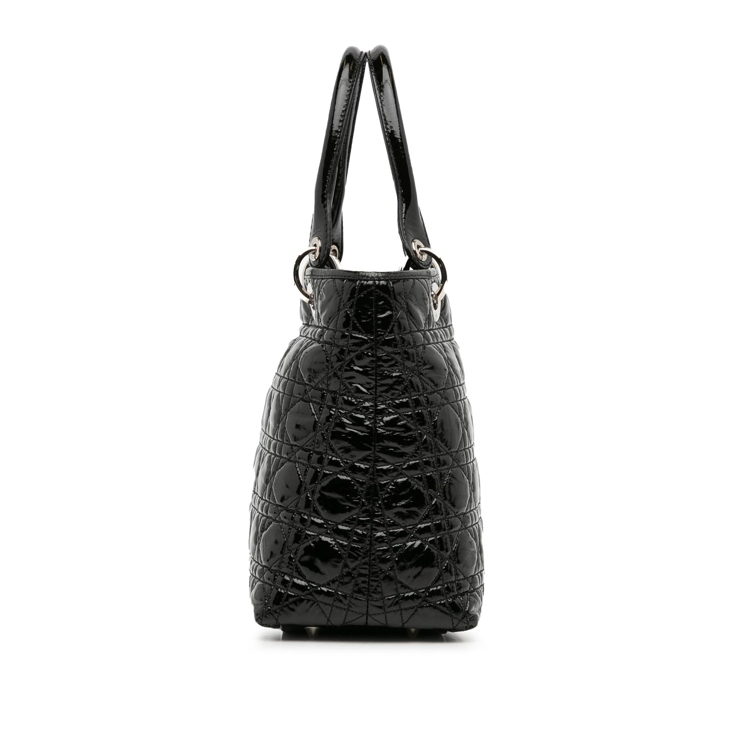 Luxury DiorMedium Patent Cannage Lady Luxury DiorSoft Shopping Tote (SHG-l67PuF)