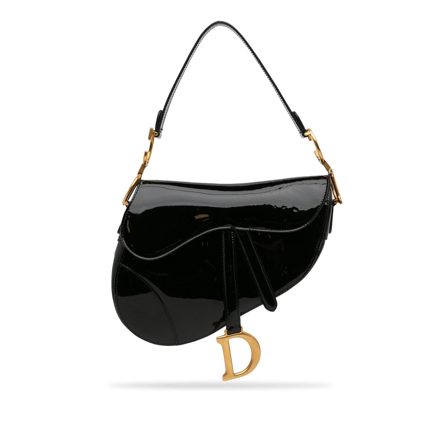 Luxury DiorMedium Patent Saddle Bag (SHG-Xmkf8J)