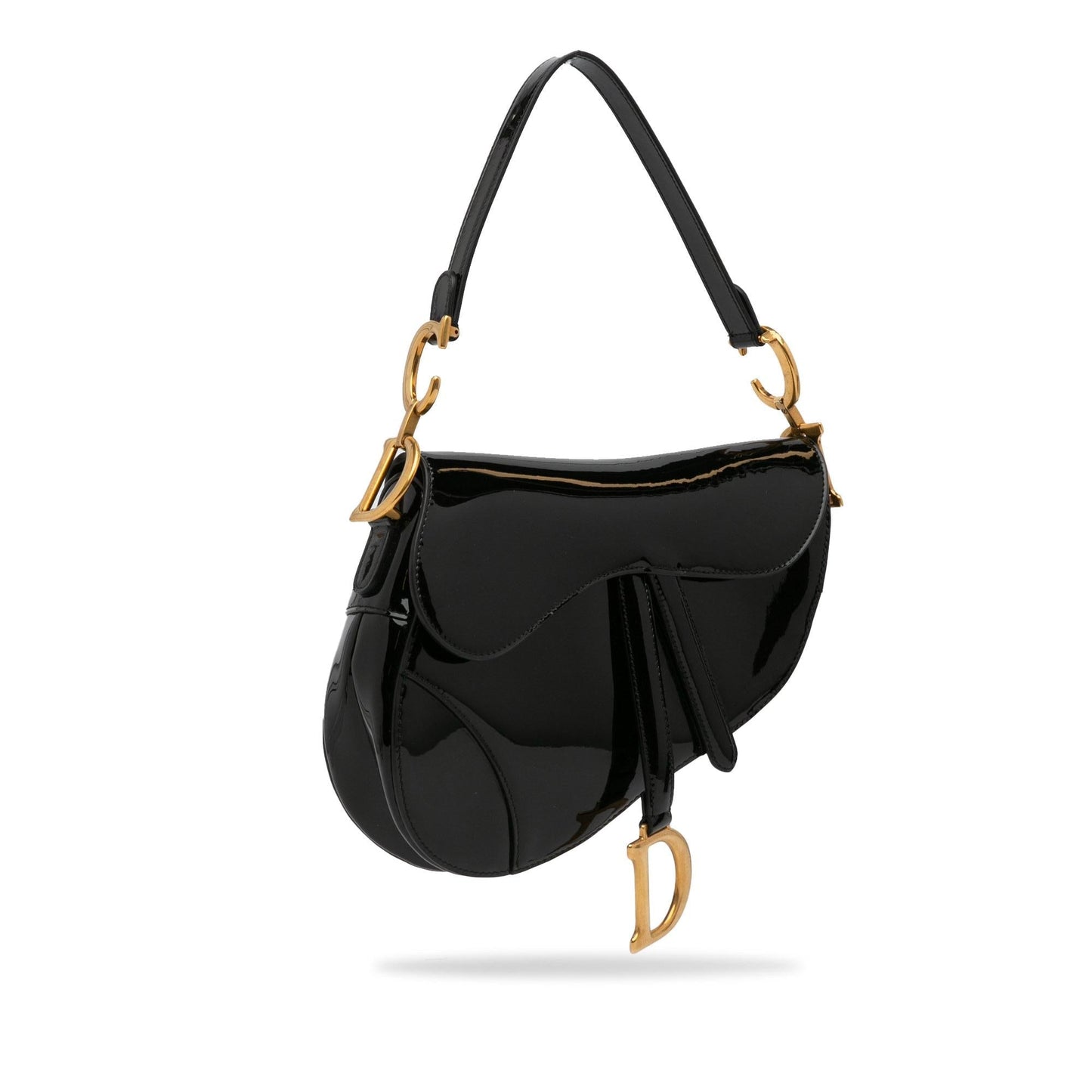 Luxury DiorMedium Patent Saddle Bag (SHG-Xmkf8J)