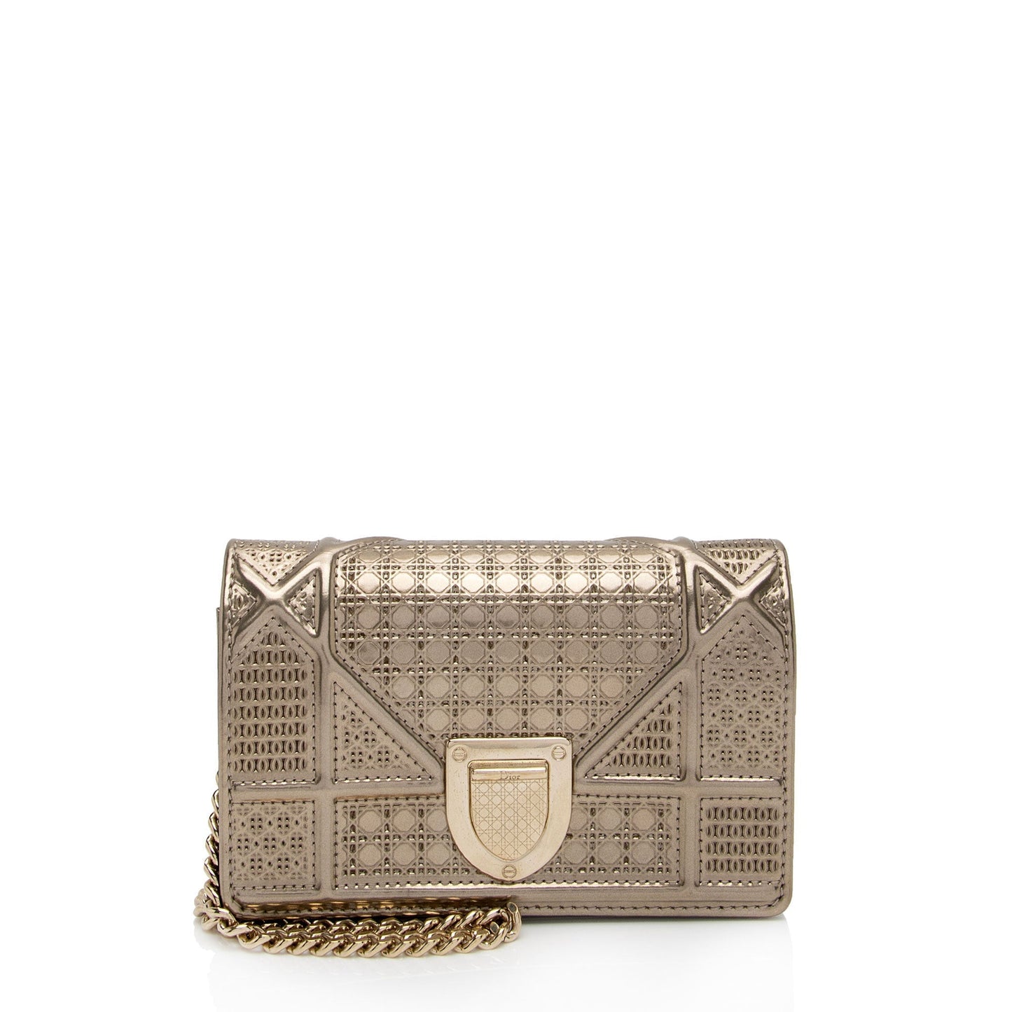 Luxury DiorMetallic Calfskin Micro Cannage Diorama Baby Shoulder Bag (SHF-JLNcSF)