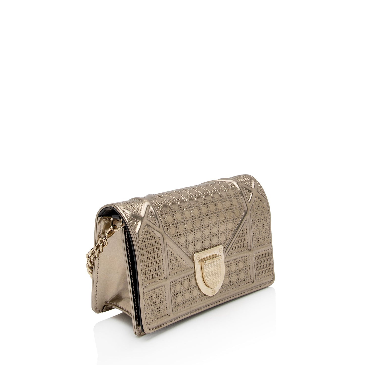 Luxury DiorMetallic Calfskin Micro Cannage Diorama Baby Shoulder Bag (SHF-JLNcSF)