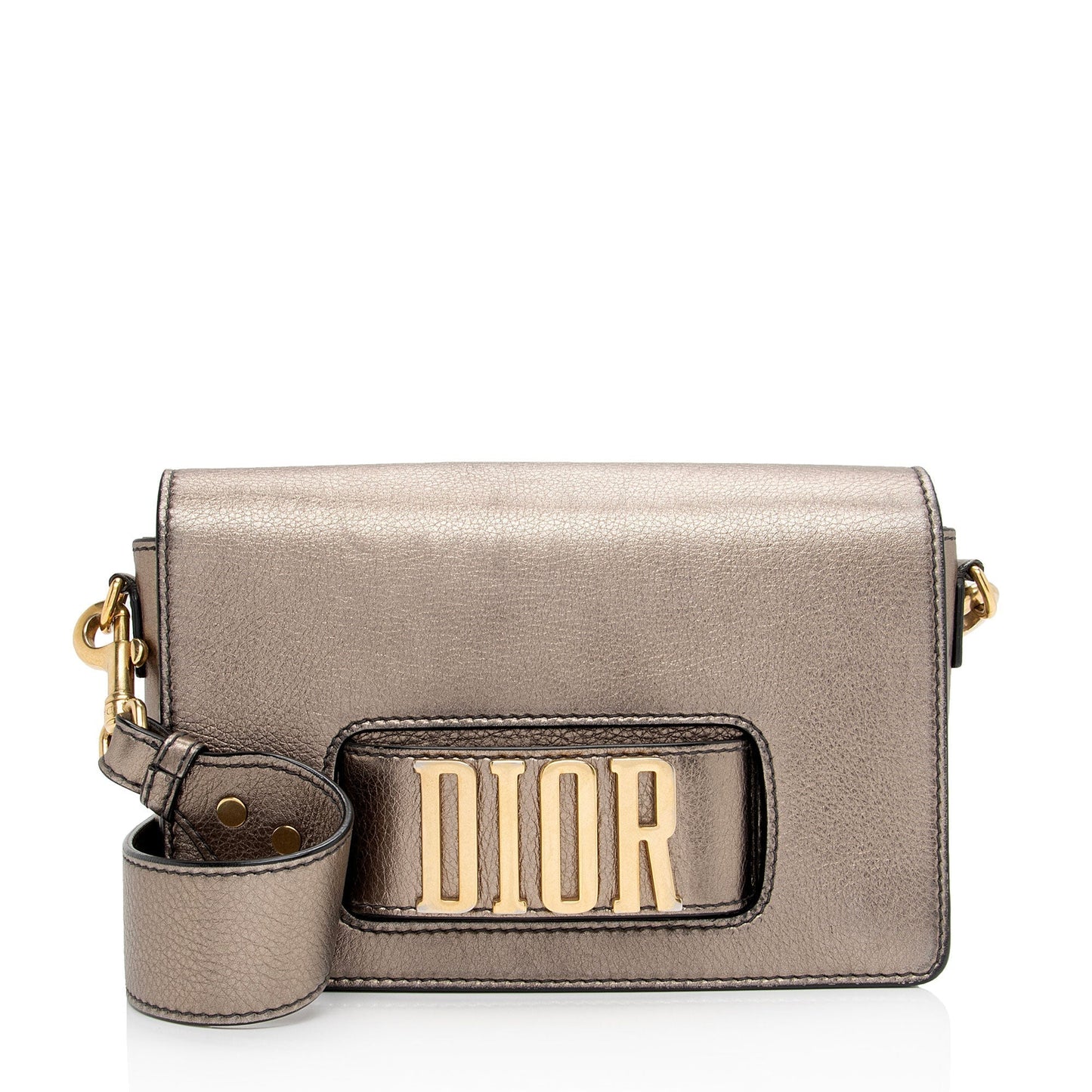 Luxury DiorMetallic Grained Calfskin Dio(R)evolution Flap Bag (SHF-ud74bp)