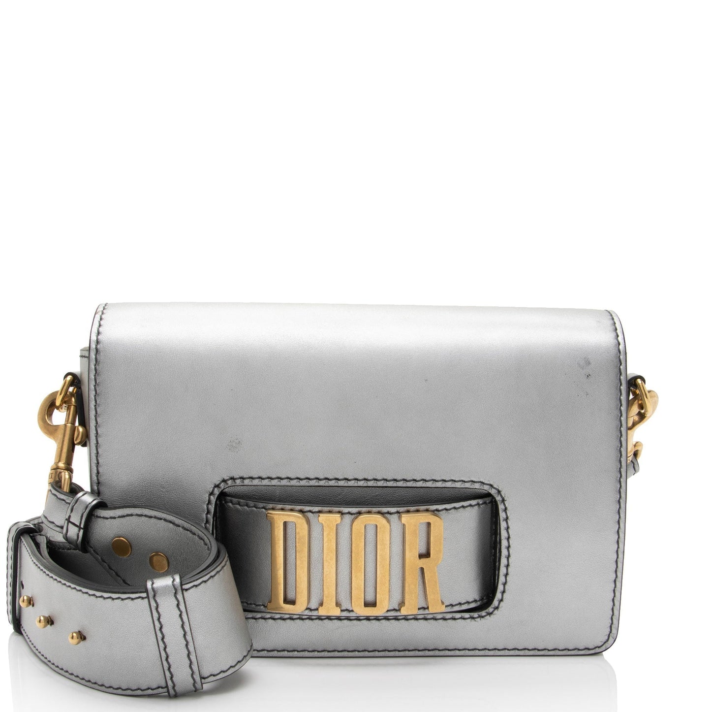 Luxury DiorMetallic Grained Calfskin Dio(R)evolution Flap Bag (SHF-d0R0IT)