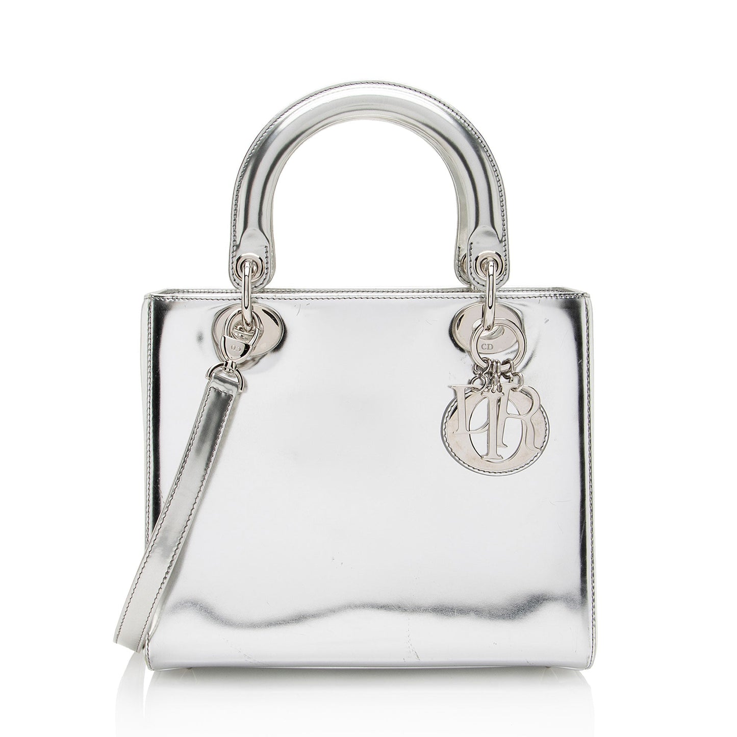Luxury DiorMetallic Patent Leather Lady Luxury DiorMedium Tote (SHF-0TCN2U)
