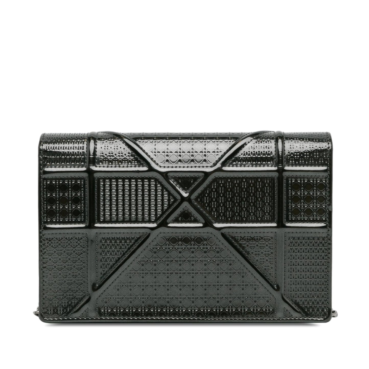 Luxury DiorMetallic Patent Microcannage Diorama Wallet on Chain (SHG-PbiarO)