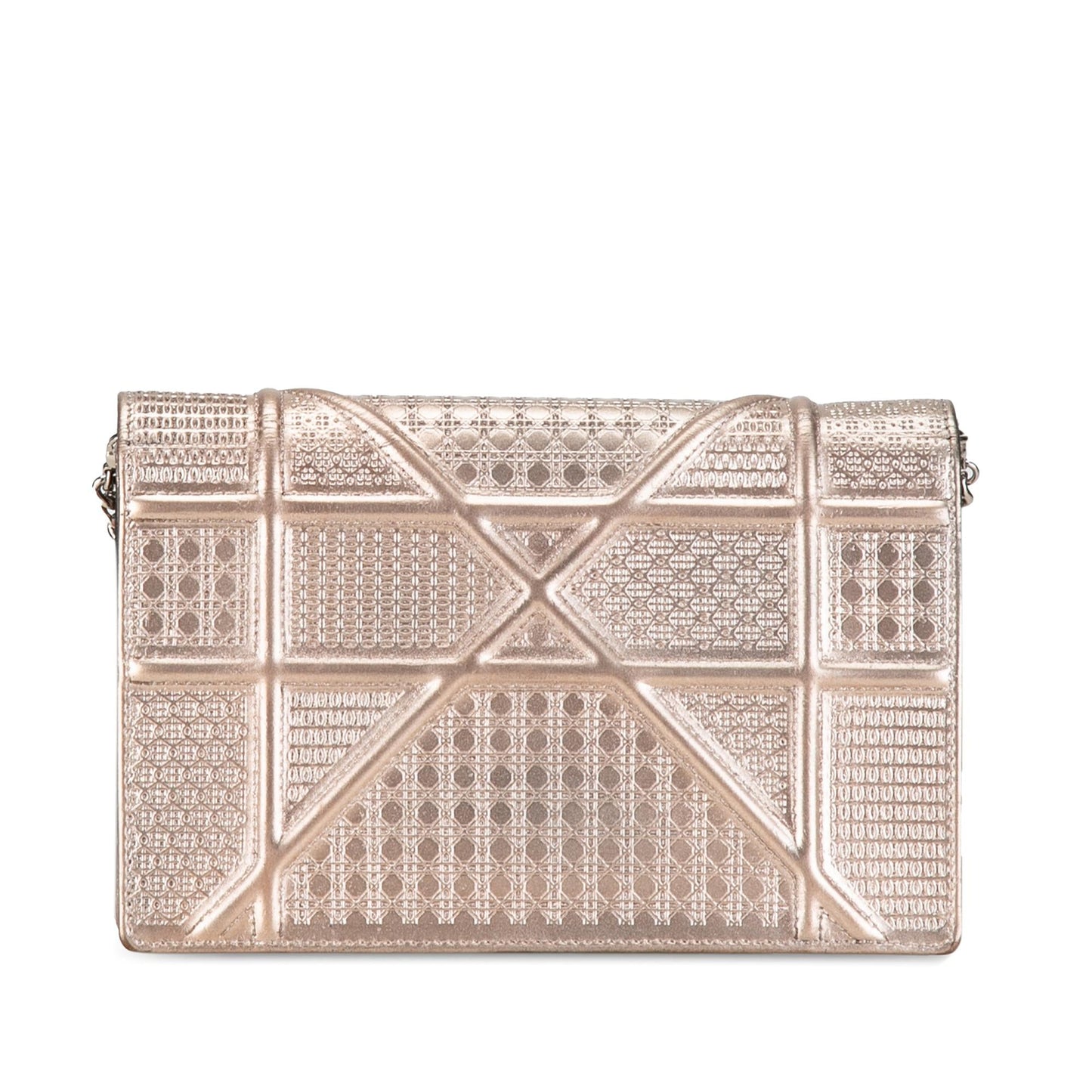 Luxury DiorMetallic Patent Microcannage Diorama Wallet on Chain (SHG-ZbLO9L)