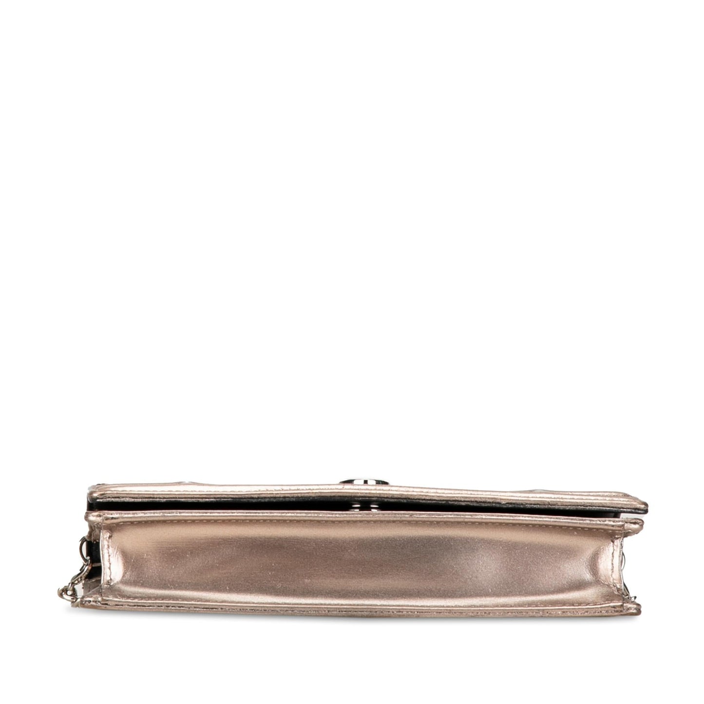 Luxury DiorMetallic Patent Microcannage Diorama Wallet on Chain (SHG-ZbLO9L)