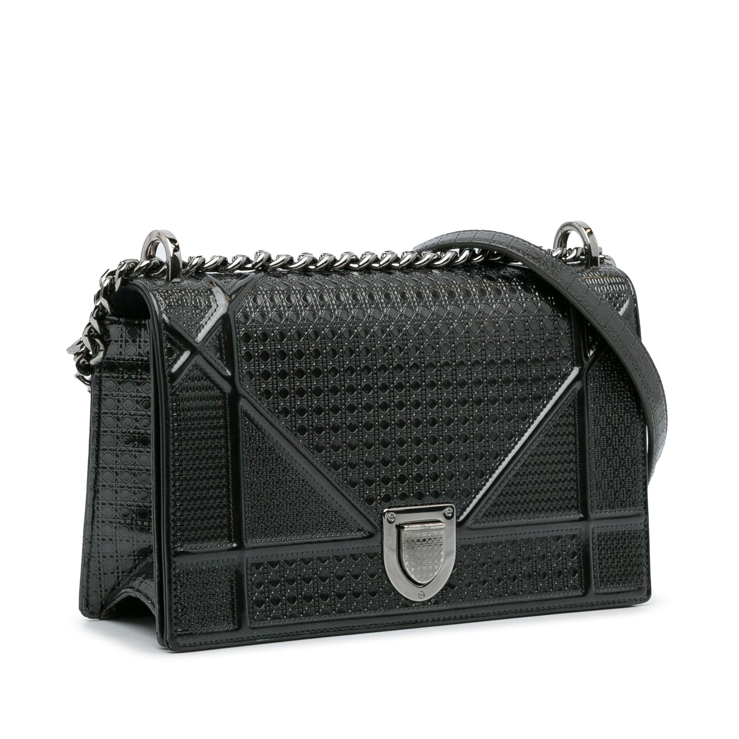 Luxury DiorMicrocannage Diorama Patent Leather Crossbody (SHG-HT2Mut)