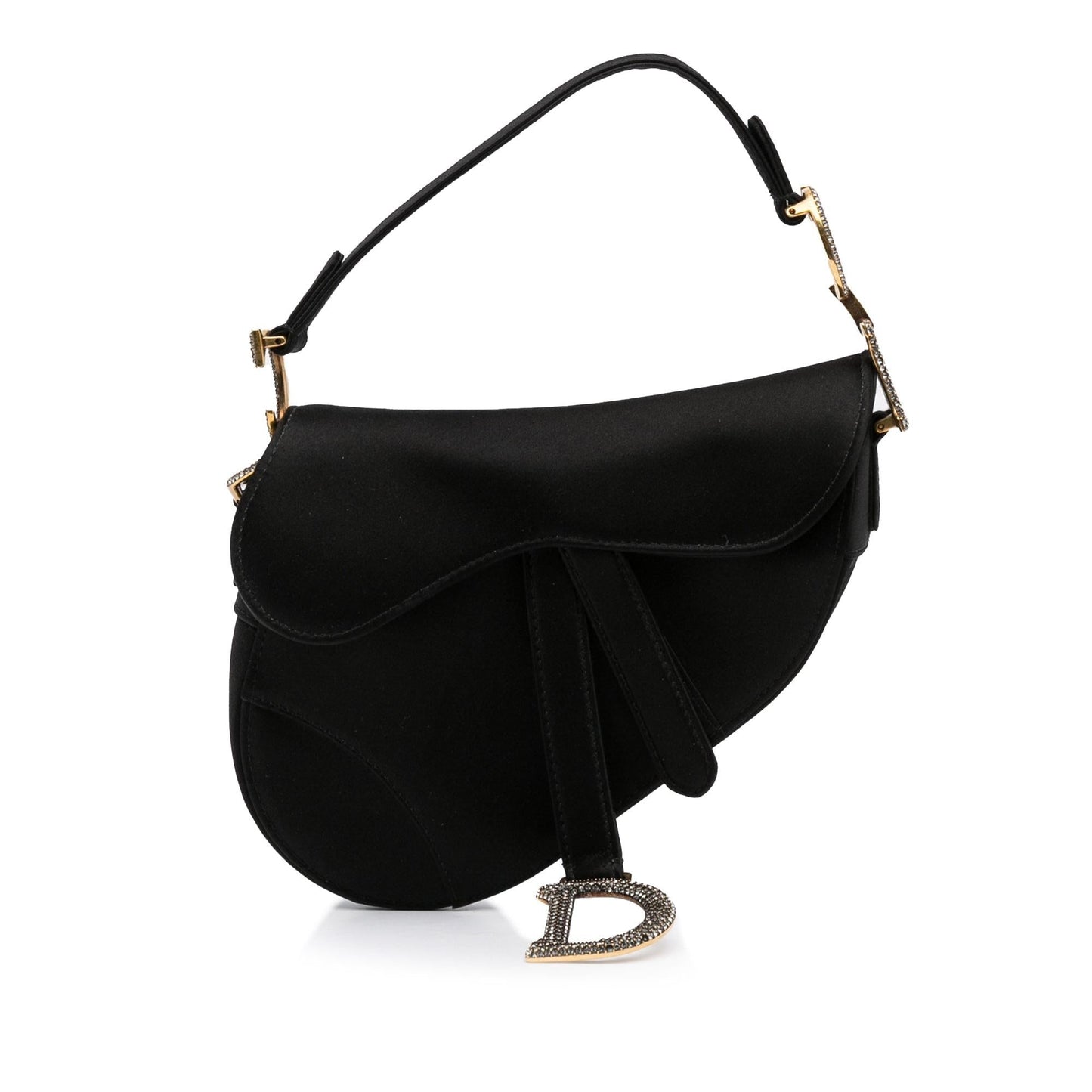 Luxury DiorMini Crystal Embellished Satin Saddle Bag (SHG-Jra98V)