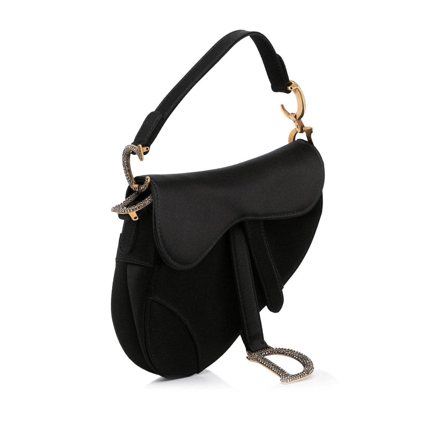 Luxury DiorMini Crystal Embellished Satin Saddle Bag (SHG-Jra98V)