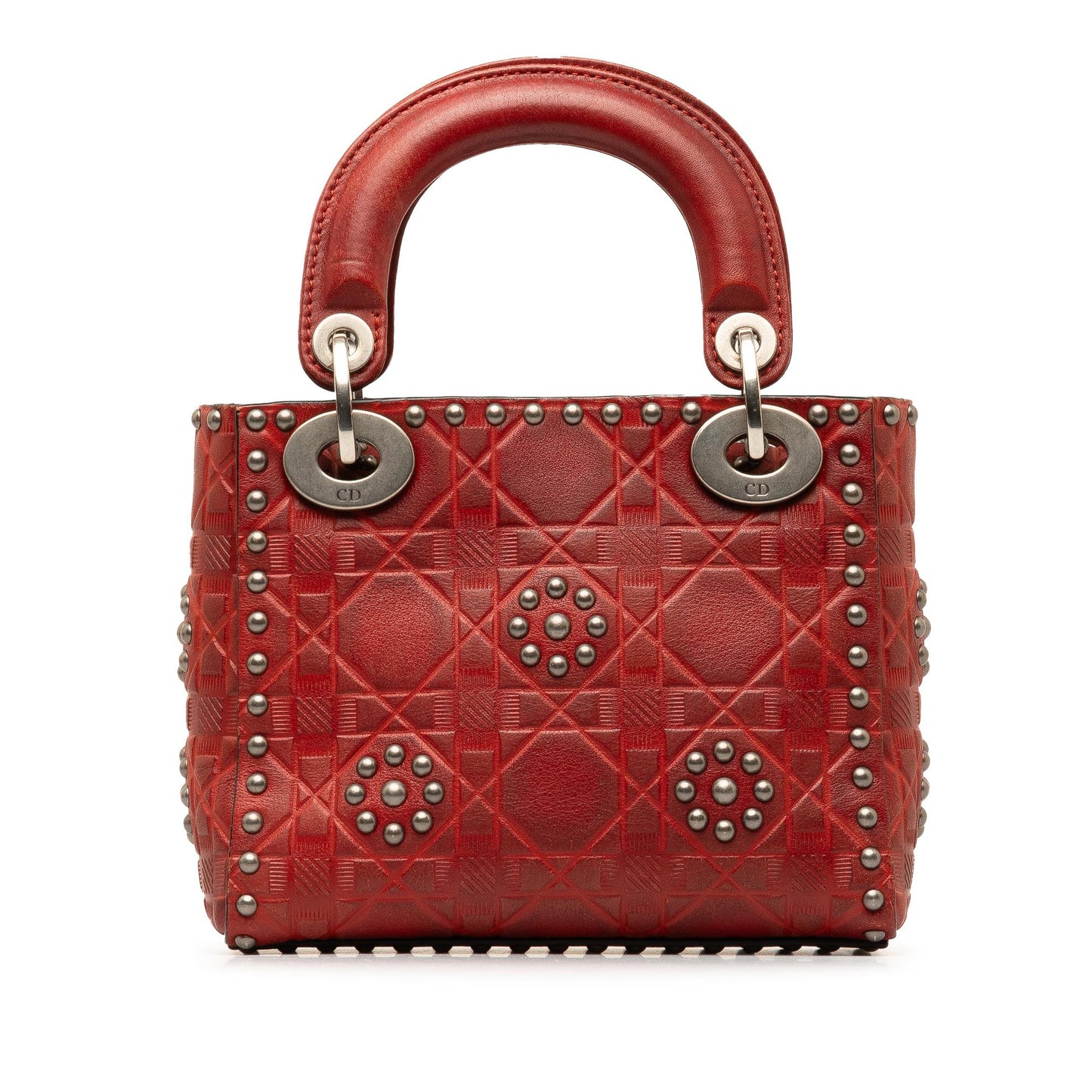 Luxury DiorMini Embossed Calfskin Cannage Studded Supple Lady Luxury Dior(SHG-RUPLaM)