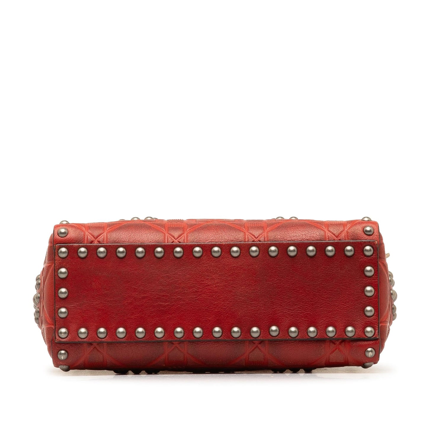 Luxury DiorMini Embossed Calfskin Cannage Studded Supple Lady Luxury Dior(SHG-RUPLaM)