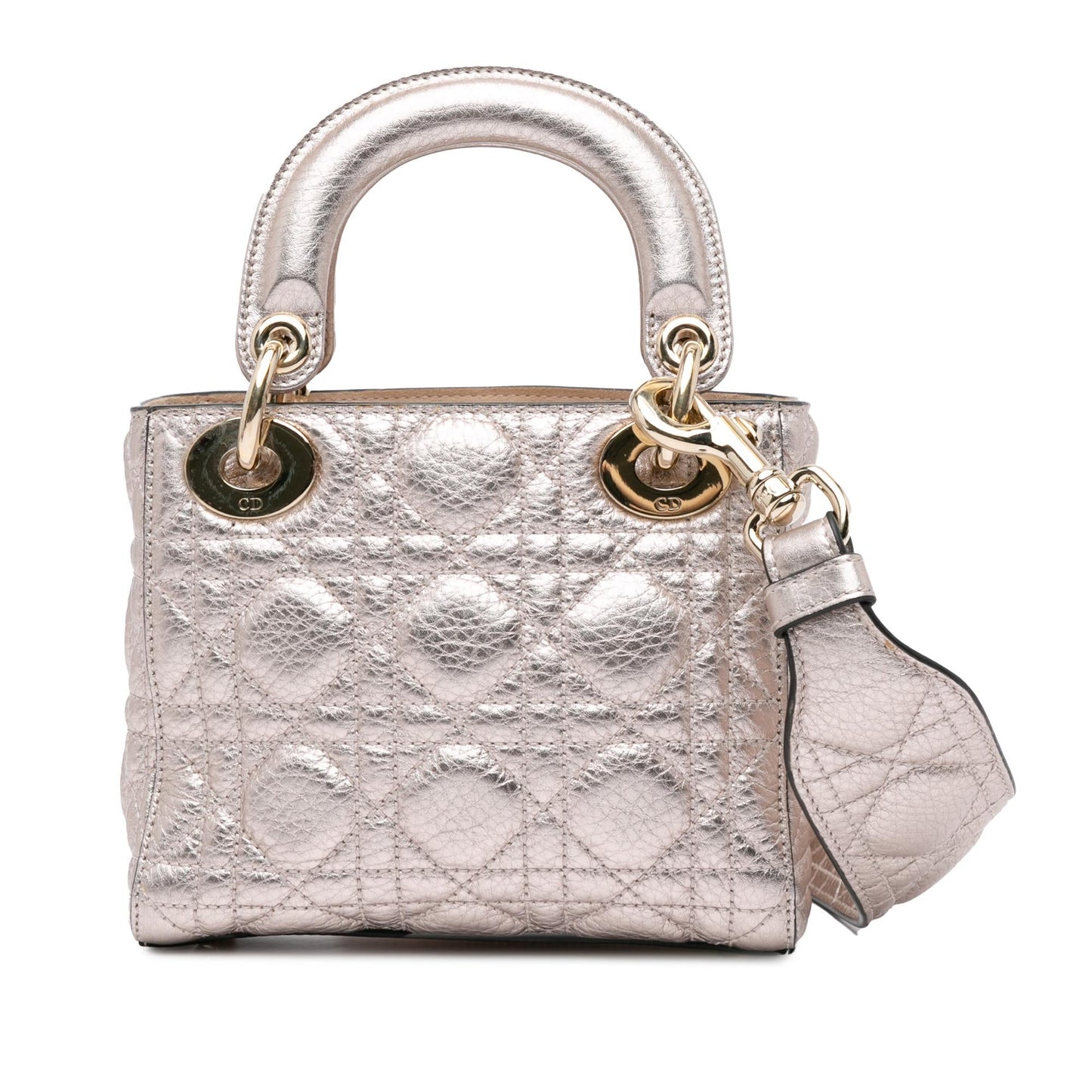 Luxury DiorMini Metallic Calfskin Cannage Supple Lady Luxury Dior(SHG-6rxkqg)