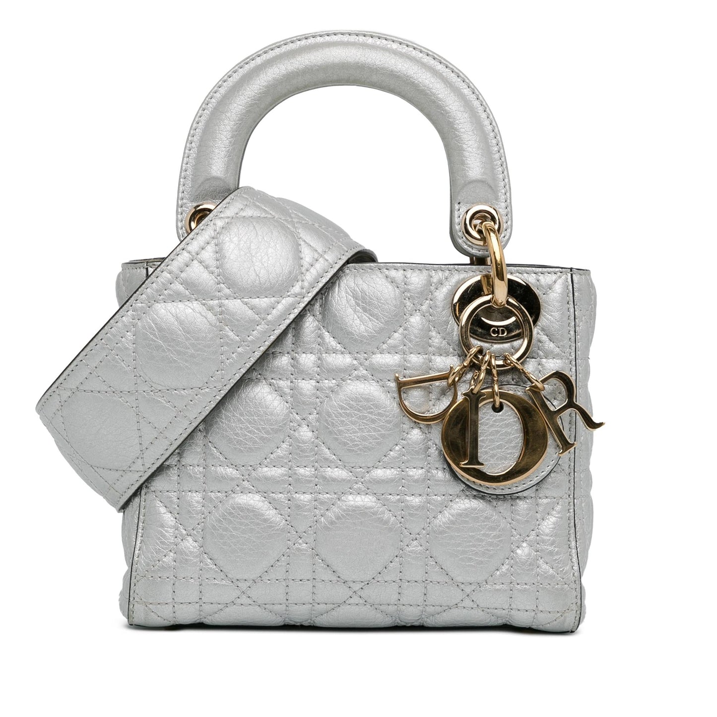 Luxury DiorMini Metallic Calfskin Cannage Supple Lady Luxury Dior(SHG-SgmKqY)