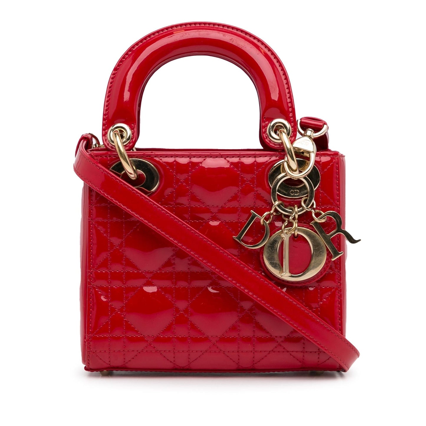 Luxury DiorMini Patent Cannage Lady Luxury Dior(SHG-mq5mlX)