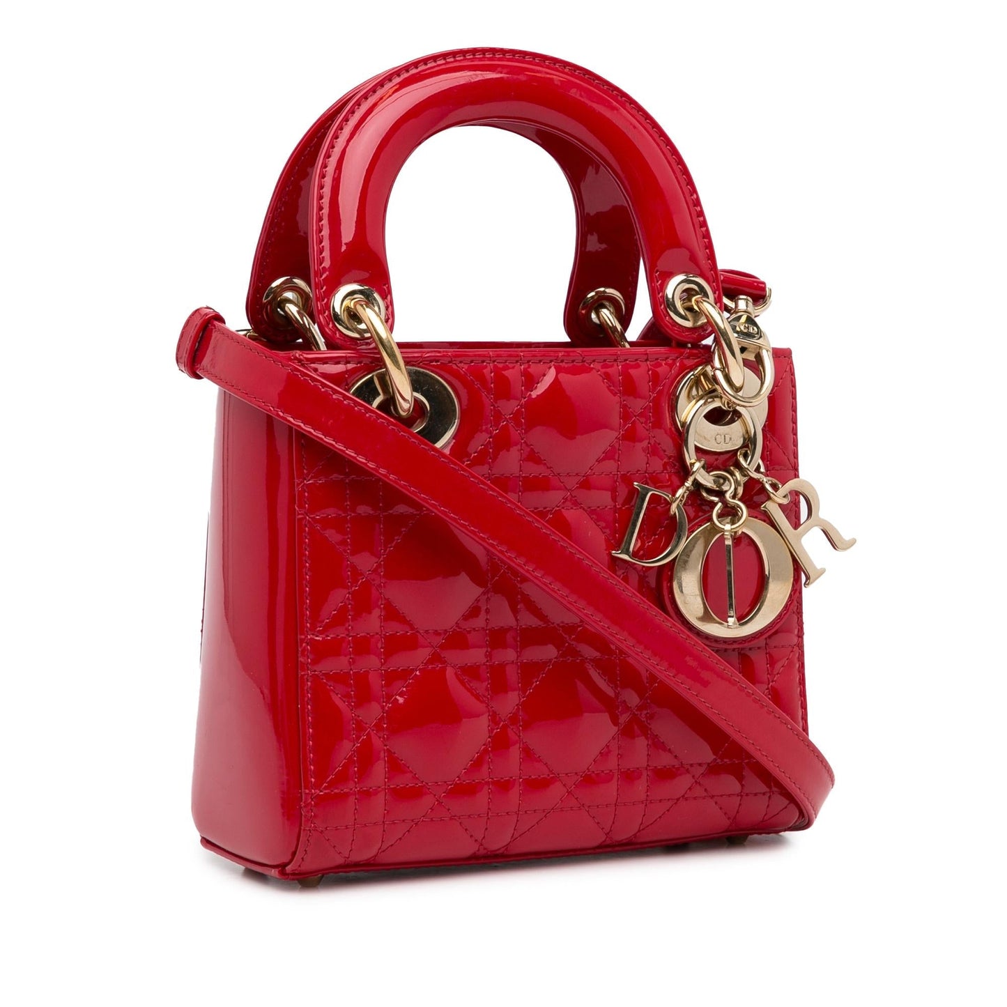 Luxury DiorMini Patent Cannage Lady Luxury Dior(SHG-mq5mlX)