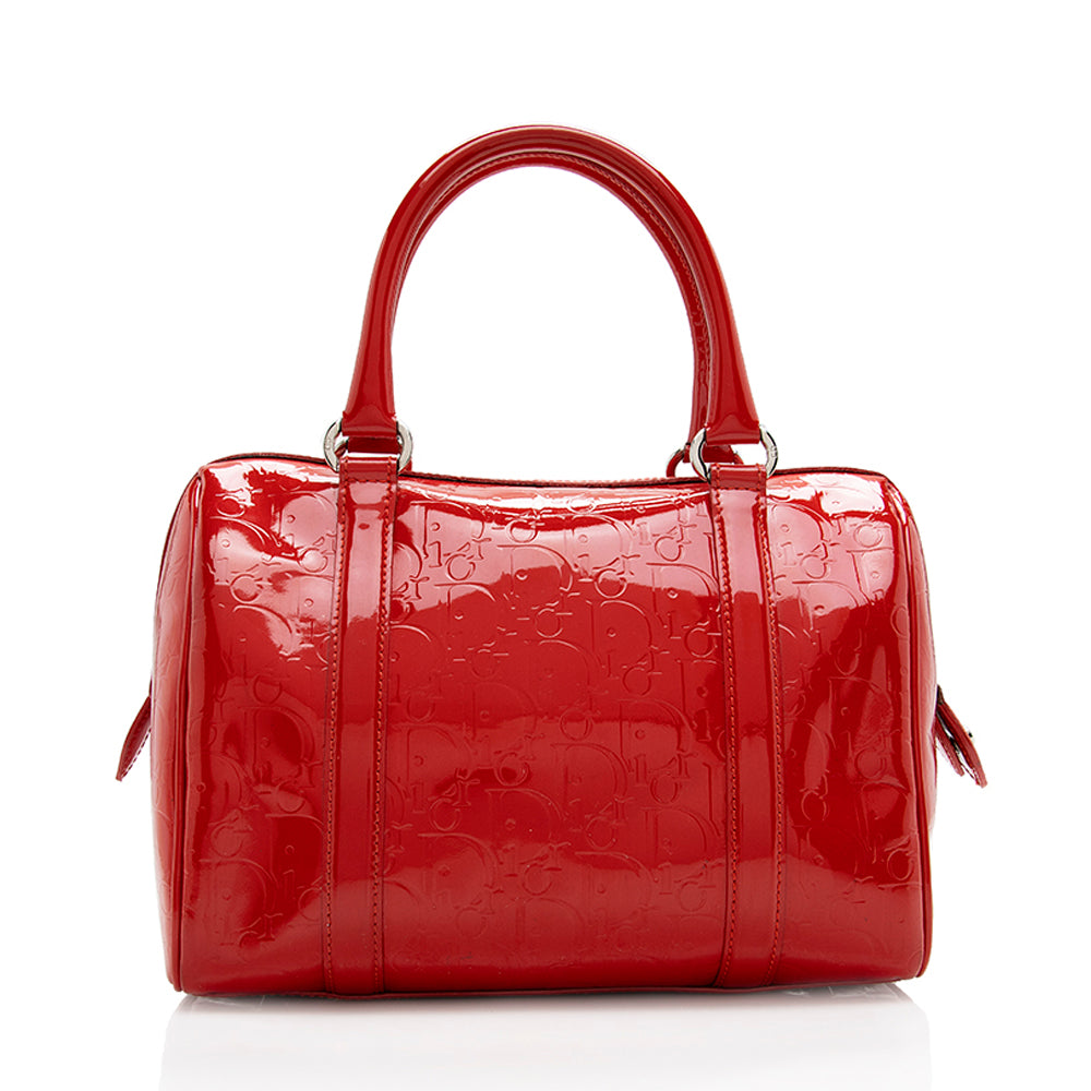 Luxury DiorOblique Patent Leather Boston Bag (SHF-18231)