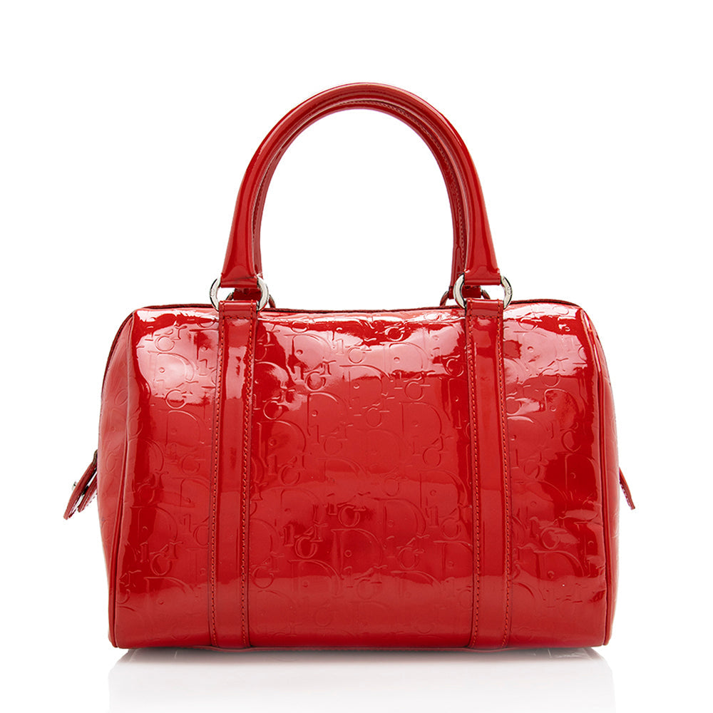 Luxury DiorOblique Patent Leather Boston Bag (SHF-18231)
