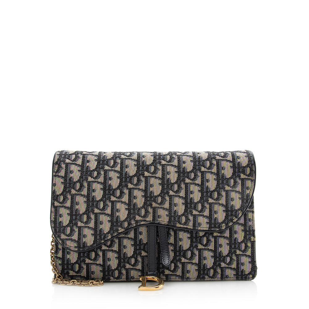 Luxury DiorOblique Saddle Chain Clutch (SHF-21554)