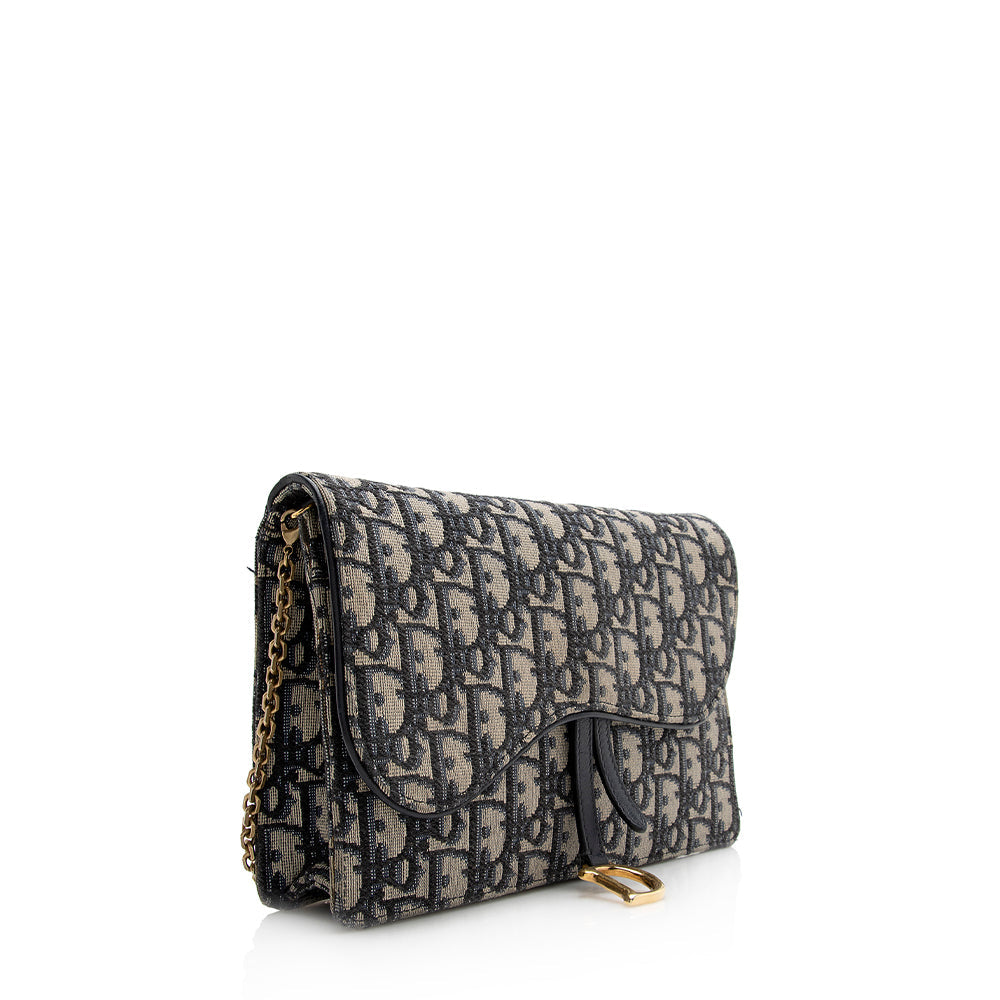 Luxury DiorOblique Saddle Chain Clutch (SHF-21554)