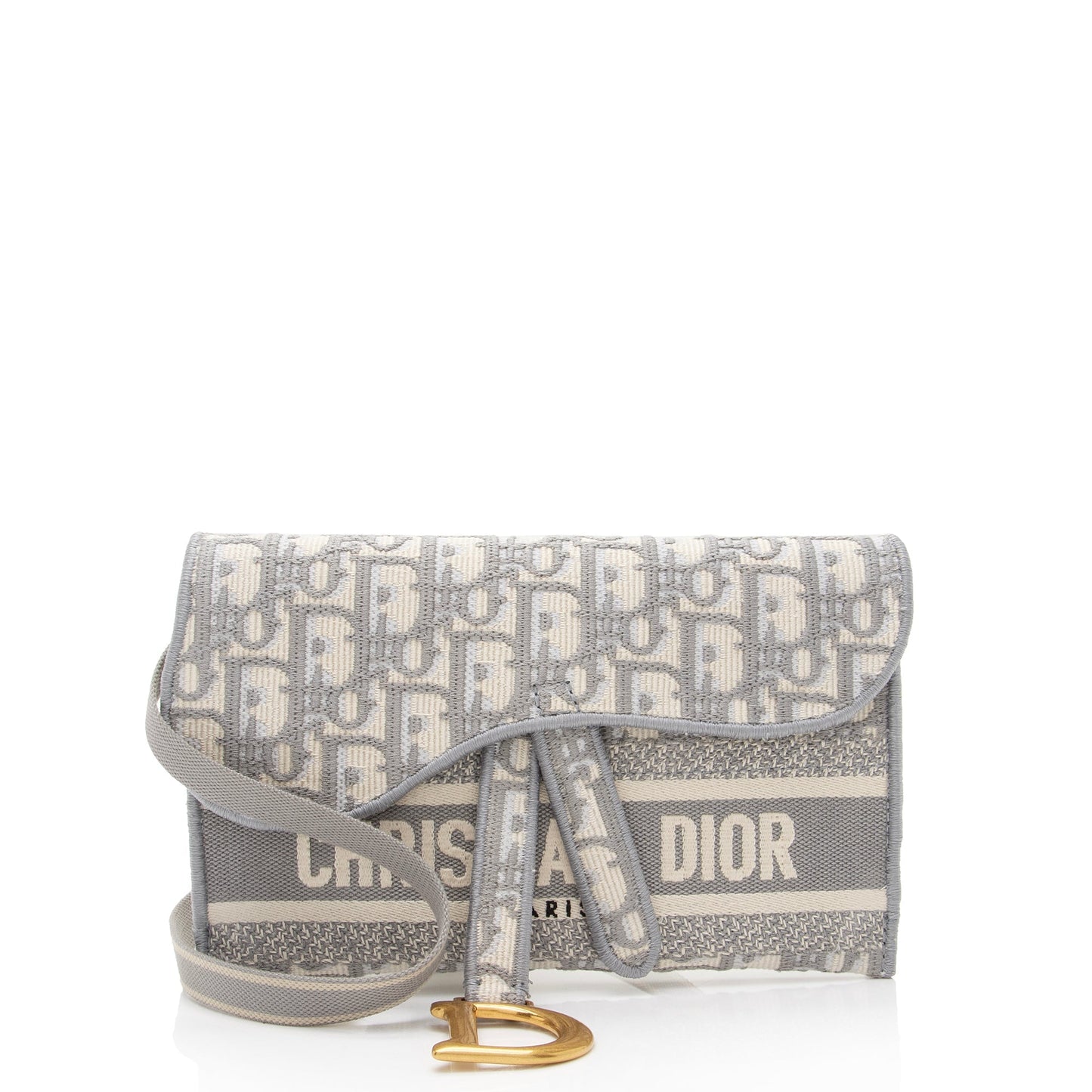 Luxury DiorOblique Slim Saddle Pouch (SHF-fZrtcw)