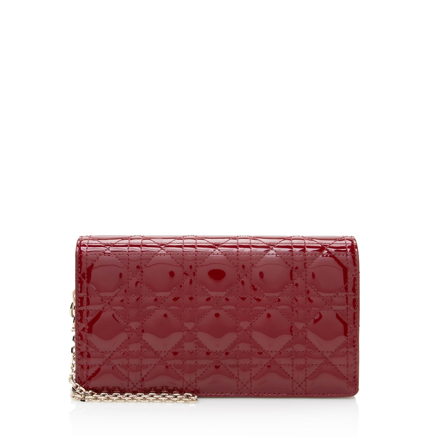 Luxury DiorPatent Leather Cannage Lady Luxury DiorChain Pouch (SHF-22842)