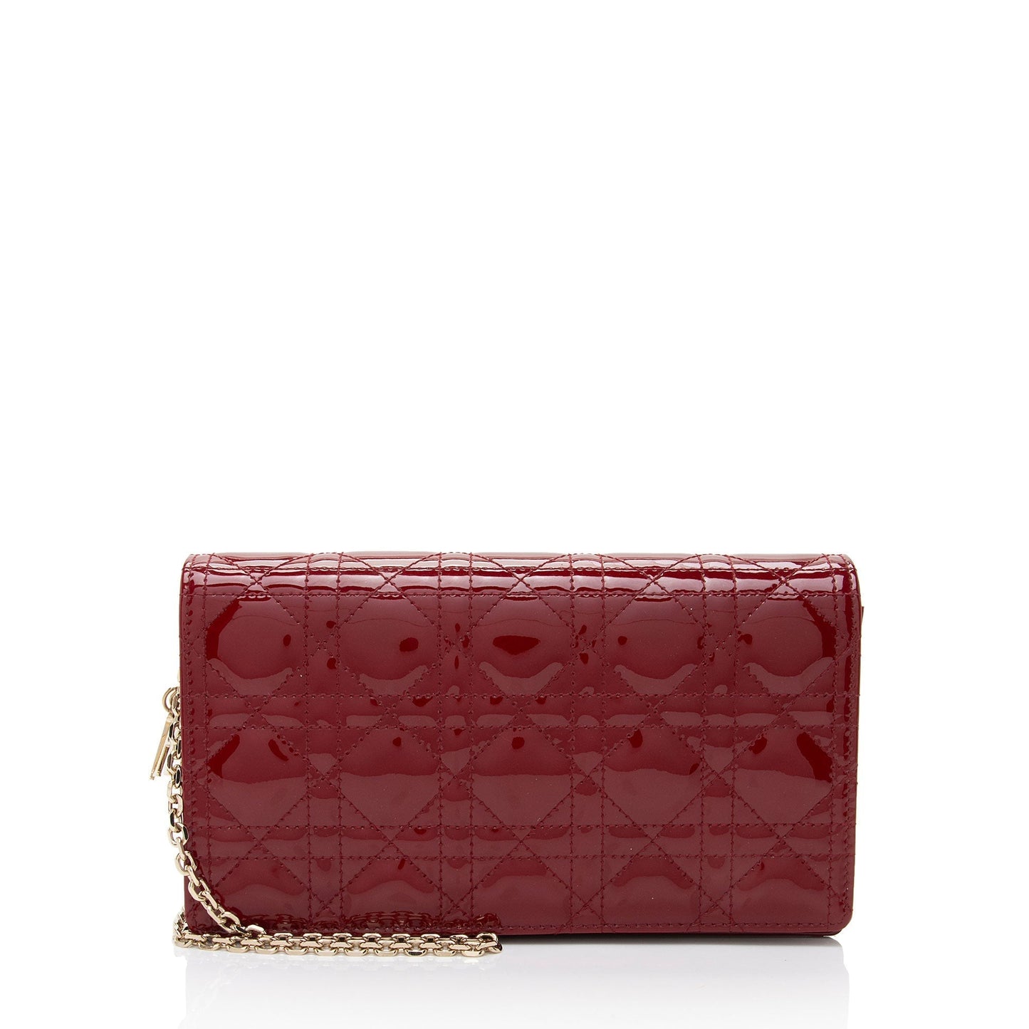 Luxury DiorPatent Leather Cannage Lady Luxury DiorWallet on Chain (SHF-w2ghq7)