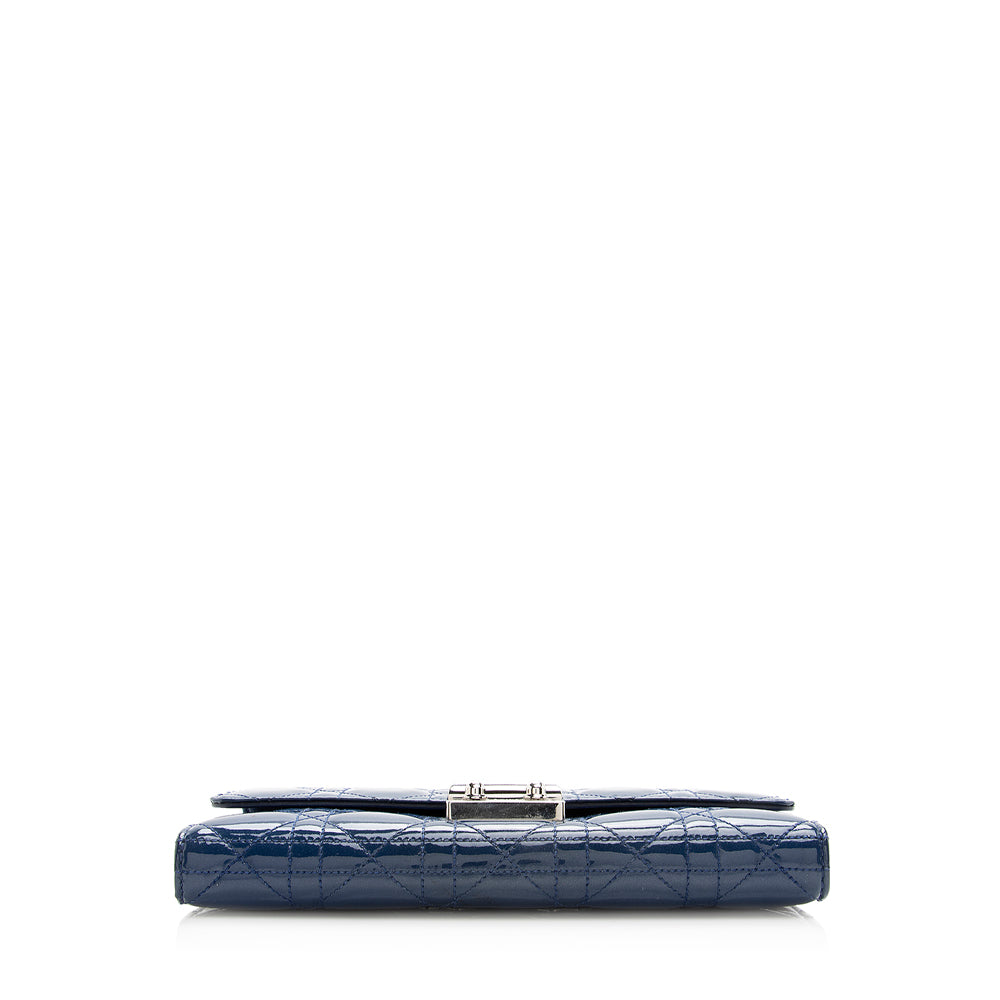 Luxury DiorPatent Leather Cannage Wallet on Chain Bag (SHF-19380)