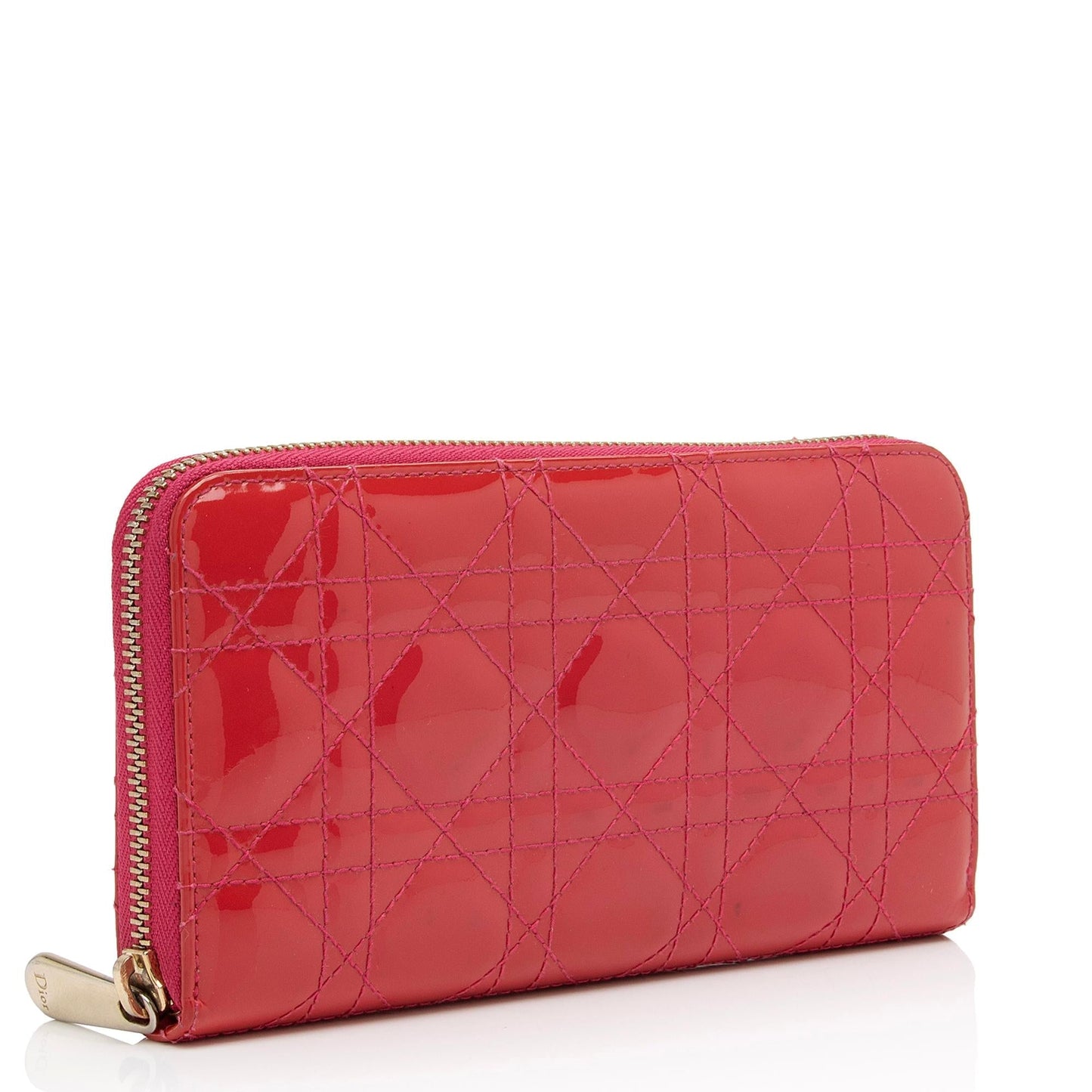 Luxury DiorPatent Leather Cannage Zip Around Wallet (SHF-lypqwi)
