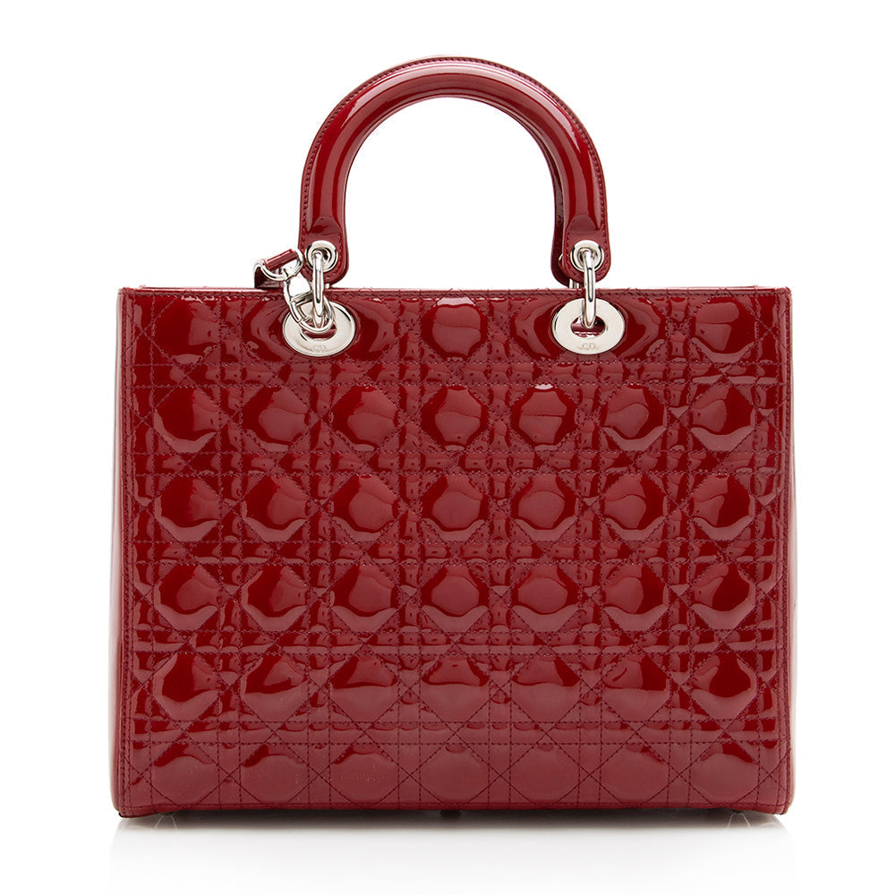 Luxury DiorPatent Leather Lady Luxury DiorLarge Tote (SHF-17791)